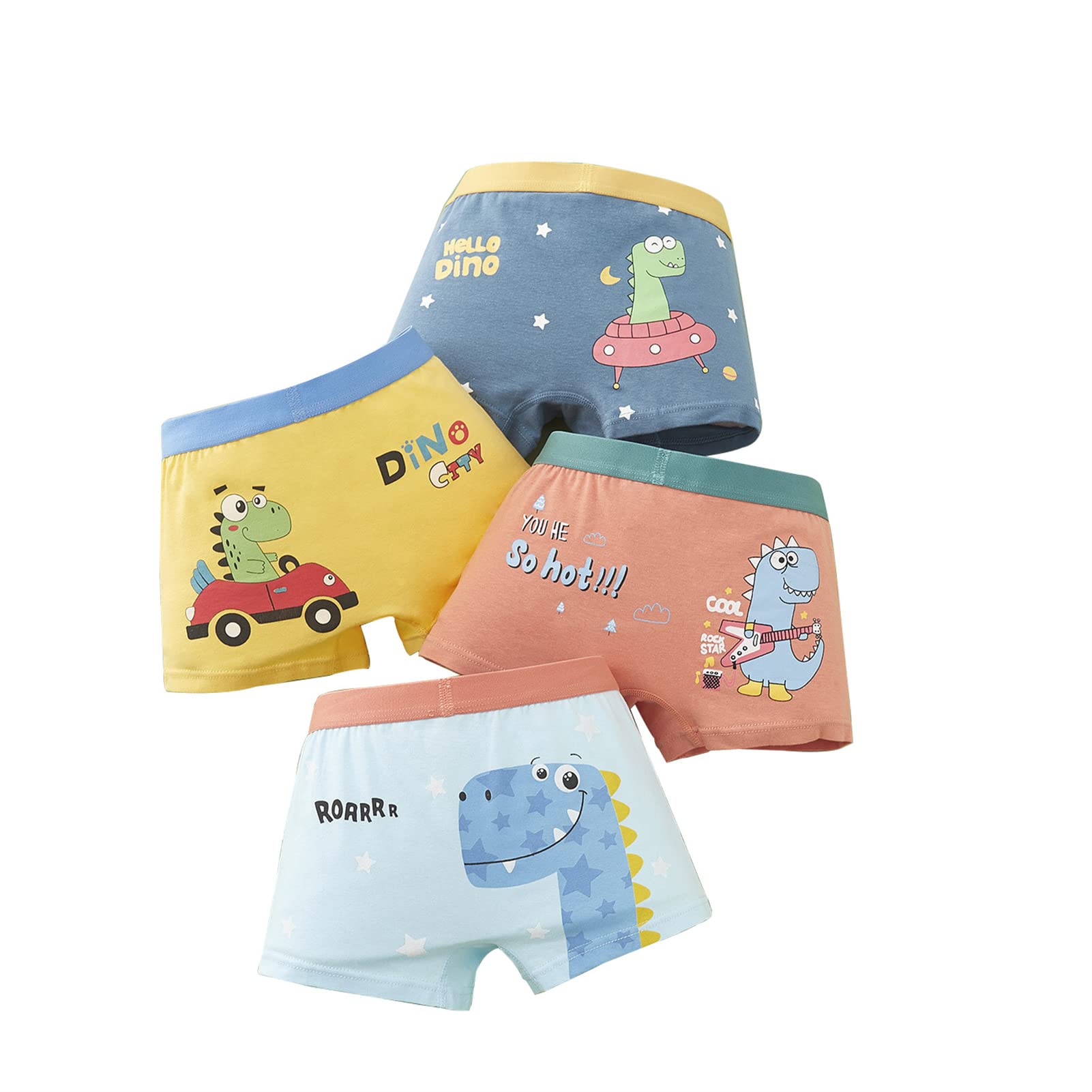 ARCAYDBoys Boxer Shorts,4 Pack Soft Breathable Cotton Kids Underwear Trunk Briefs Toddler Boy Underpants Knicers 1-10 Years (B,3-4 years)