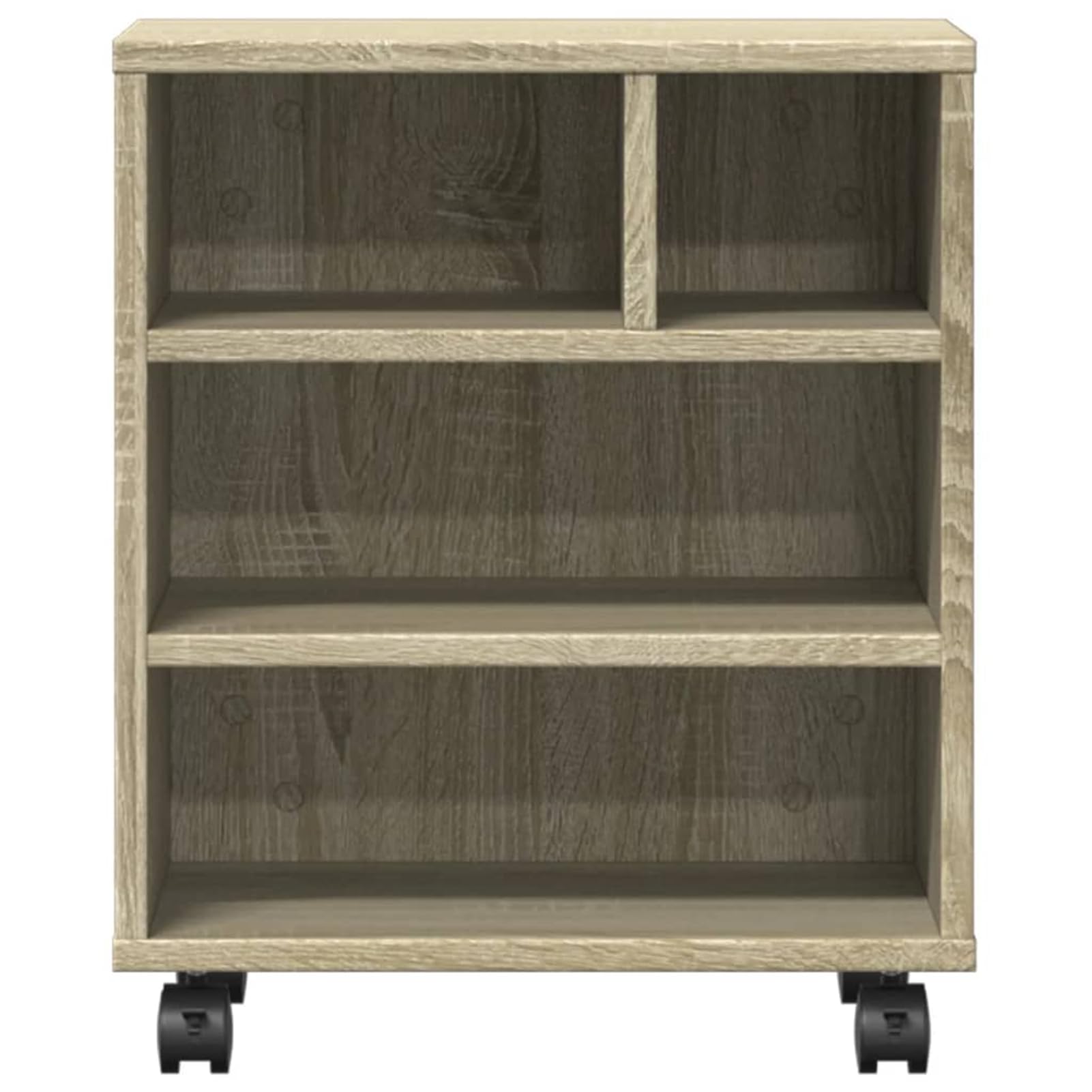 Druckerständer mit Rollen, Druckerwagen aus Holzwerkstoff, Sonoma-Eiche, 41x32x48 cm, für Büro und Arbeitszimmer 840620