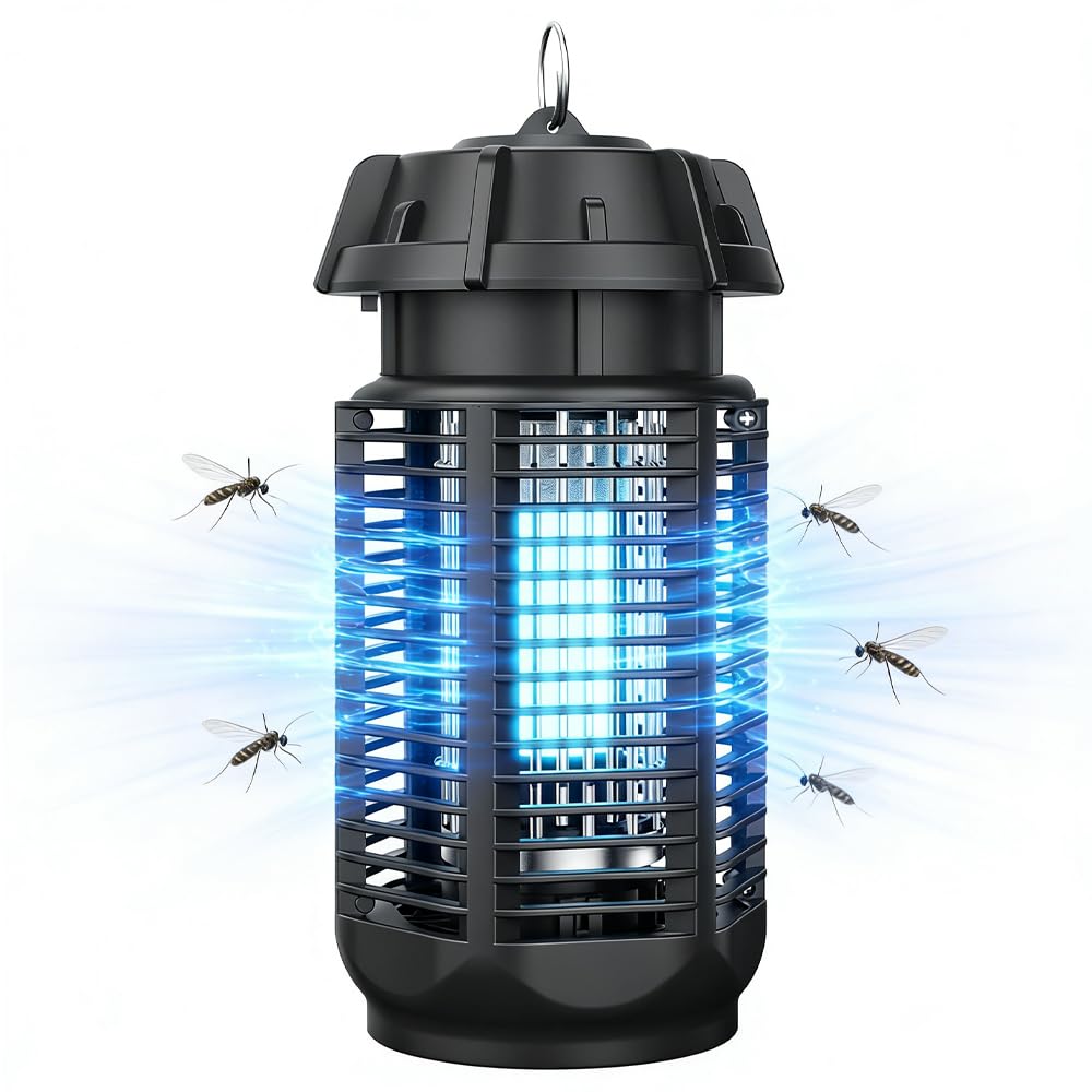 KUWUNG Bug Zapper, 20W Waterproof Electric Fly Zapper Indoor/Outdoor With LED UV Light, Insect Pest Fly Killer Electric for Home, Garden, Backyard, Camping,Insects, Mosquito Killer Lamp