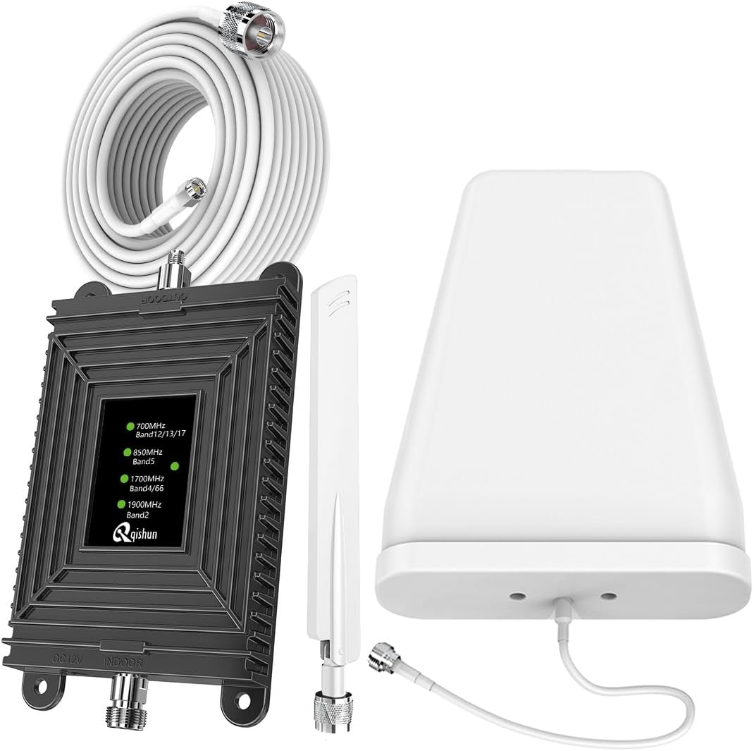 Cell Phone Signal Booster Home Boosts 5G 4G for All U.S. Carriers - Verizon, AT&T, Sprint, and More, Covers up to 4,000sq.ft, Cellular Signal Amplifier Antennas Kit, FCC Approved