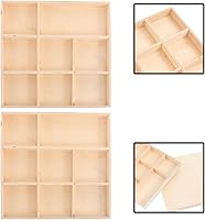 Vista 2 de EXCEART Caja de bandeja de madera para compartimentos de manualidades, cajas divididas de madera, suculentas, maceta, caja de almacenamiento