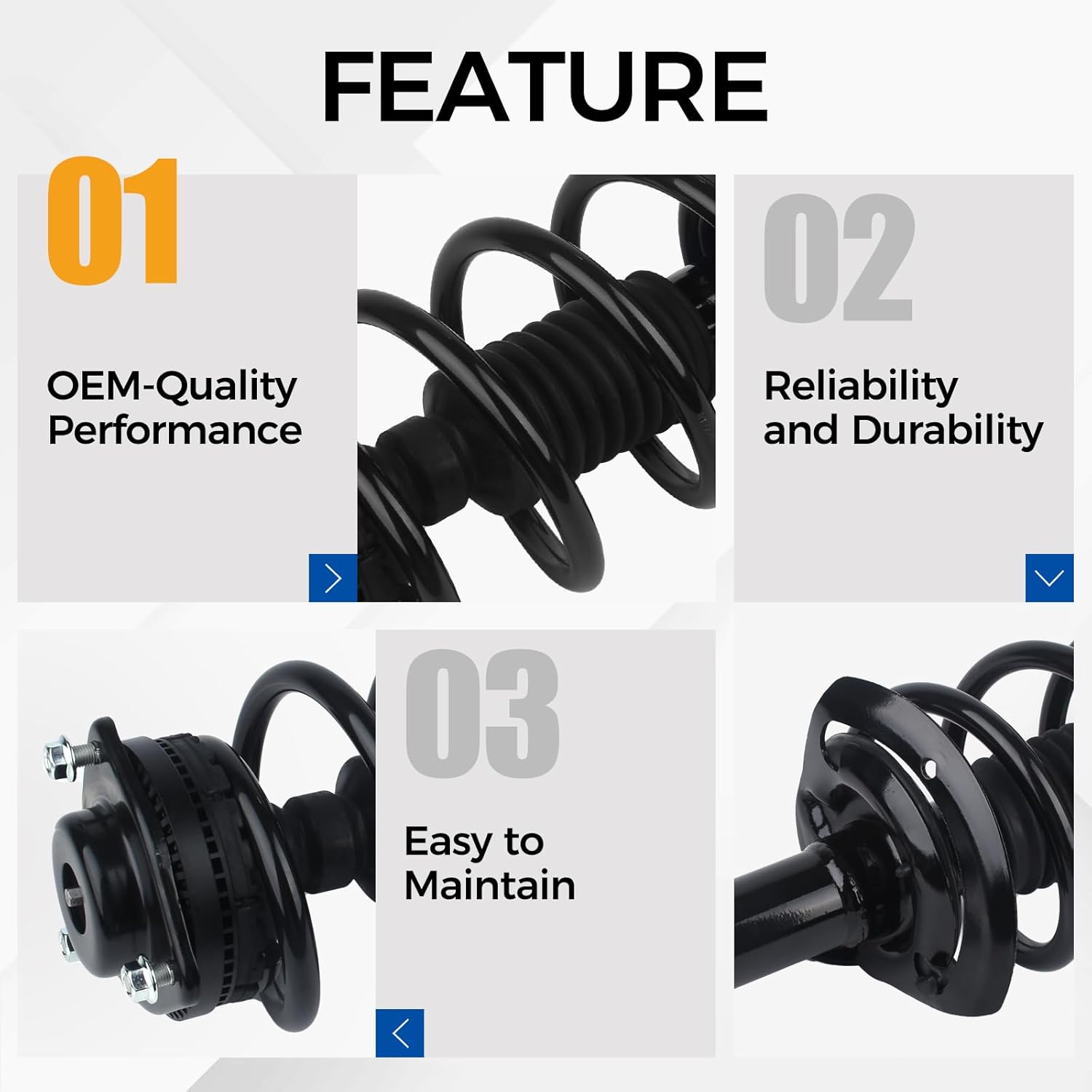 PAROD Front Shock Absorber Strut Fit for 2009-2010 Dodge Journey, 2011-2019 Journey 3.6L V6 w/Coil Spring Assembly Replace#172510 172509