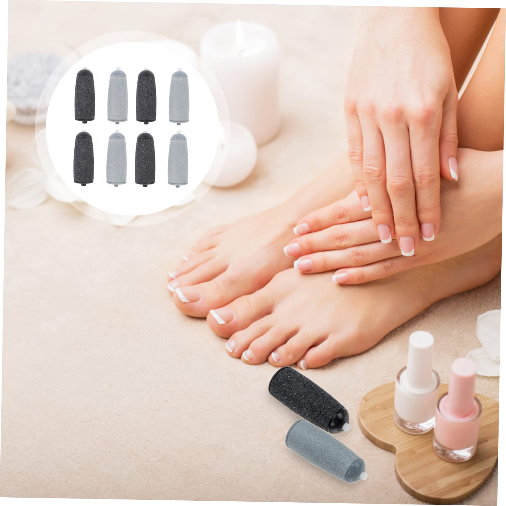 8 sztuk Szlifierka do stóp Wymienna głowica Pedicure Pilnik Peeling do stóp Skrobak Przyrząd do usuwania twardej skóry Narzędzia do pedicure Narzędzia elektroniczne Akcesoria elektroniczne Akcesoria