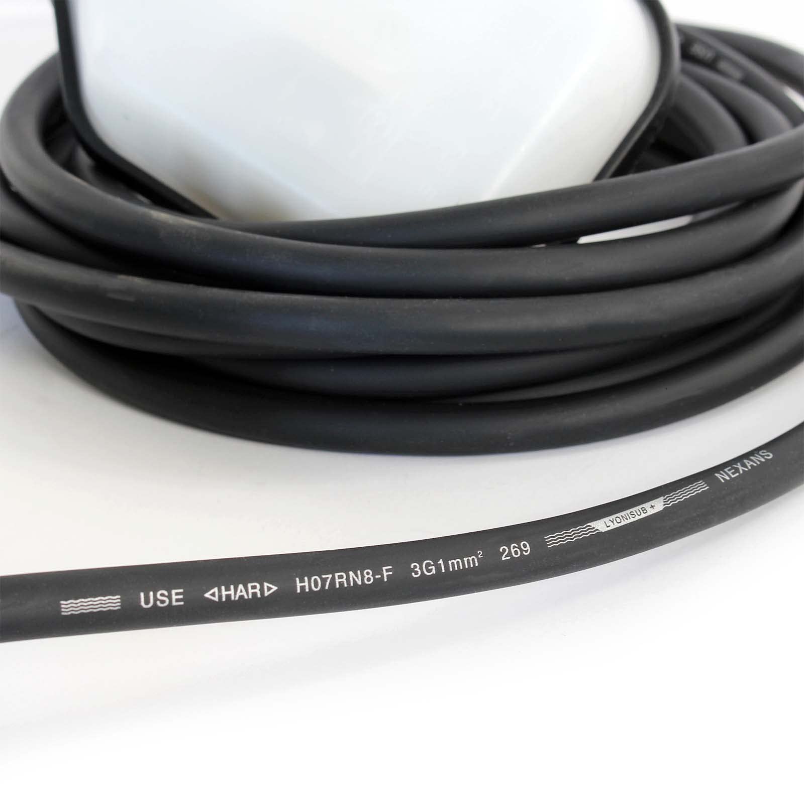 XPOtool Überlaufschutz für Pumpen, Pegelschalter für Teiche mit 5 m Kabel und Stecker, Schwimmerschalter schwarz-weiß