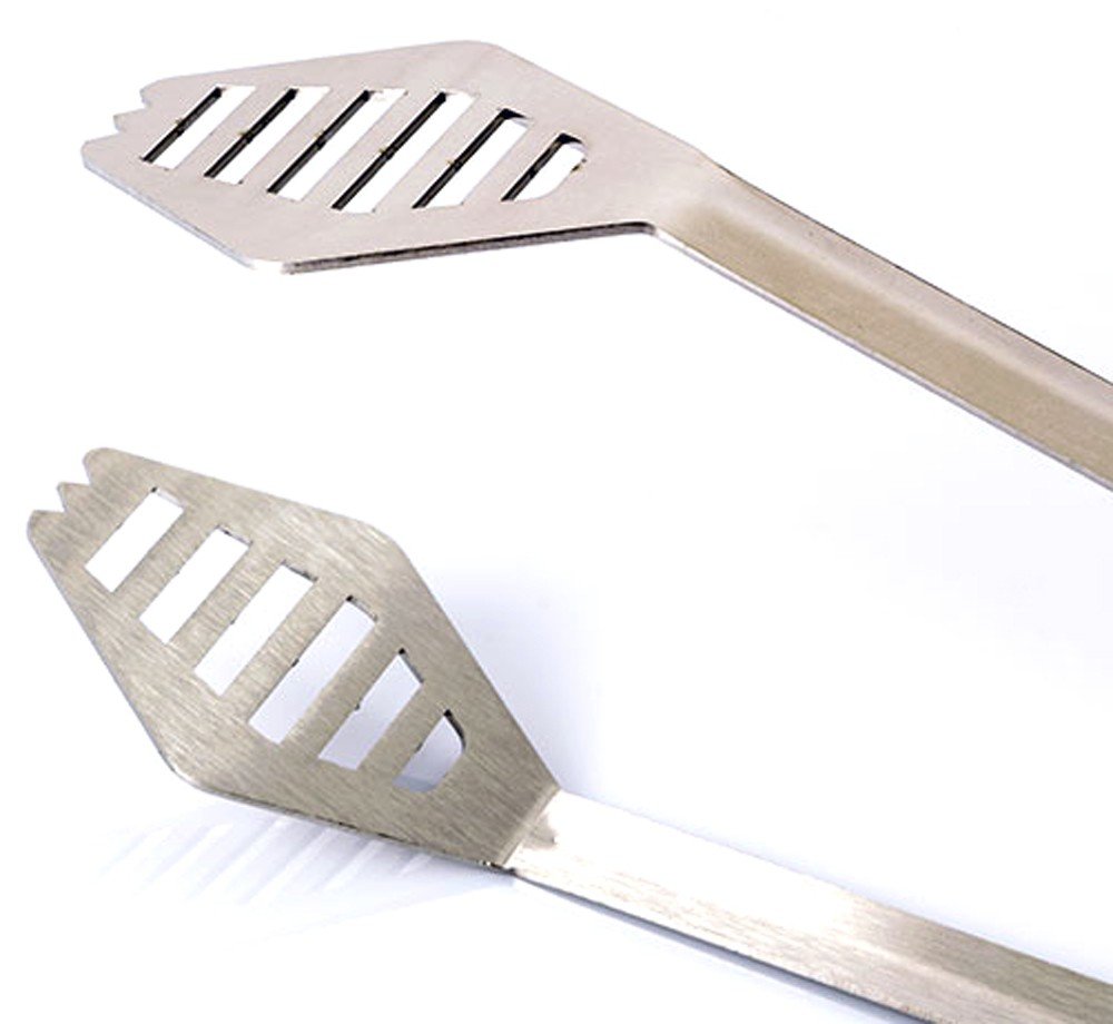 Grillzange aus Edelstahl 53 x 6,9 cm Dicke 1,5 mm