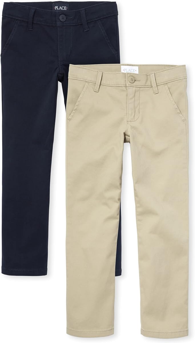 Pantalones chinos ajustados elásticos para niñas The Children's Place, paquetes múltiples