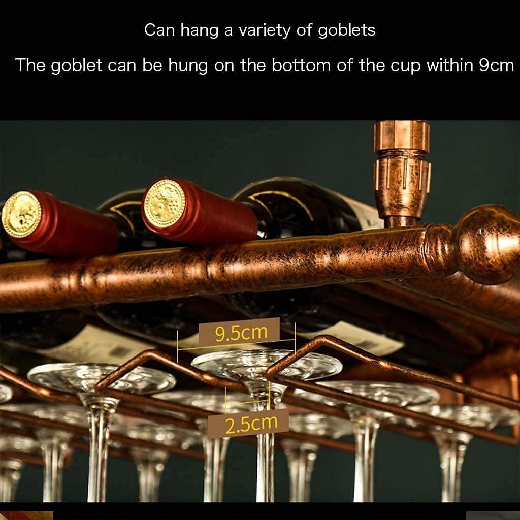 Adjustable Metal Wine Rack Ceiling Mounted Wine Glass Holder Retro Style Goblet Rack for Restaurants and Kitchens Black 150 * 30Cm