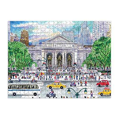 Michael Storrings Springtime At The Library Double-Sided Puzzle, 500 Pieces, 20” X 20” – Two-Sided Jigsaw Puzzle With Stunning Artwork – Thick, Sturdy Pieces, Challenging Family Activity #TOP2