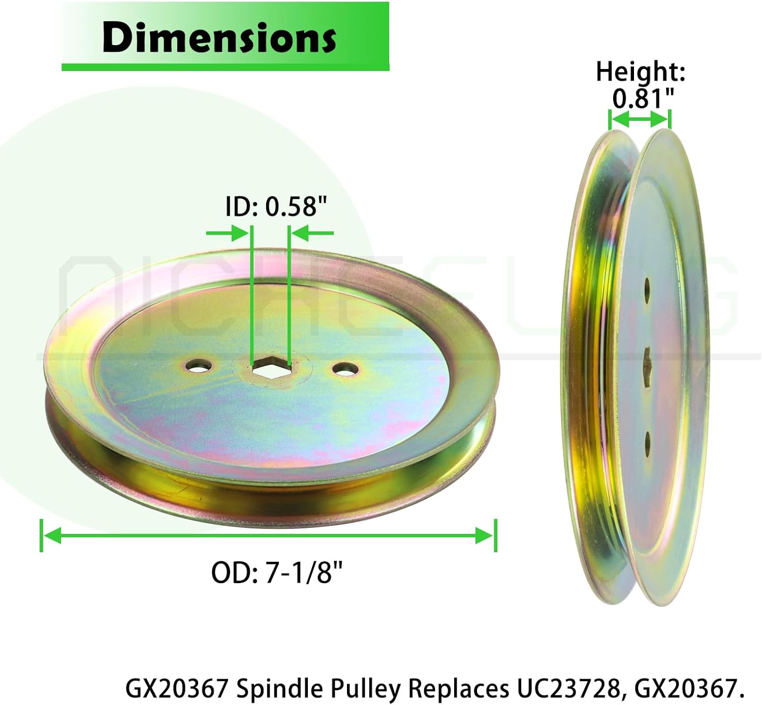 2 Pack GY21098 Spindle Assembly with GX20367 Spindle Pulley GY20629 GY22172 Idler Pulley GX20072 Belt 1/2x103 Replaces AUC15811 GY20454 for John Deere 42" D110 D130 D105 LA115 D125 Decks