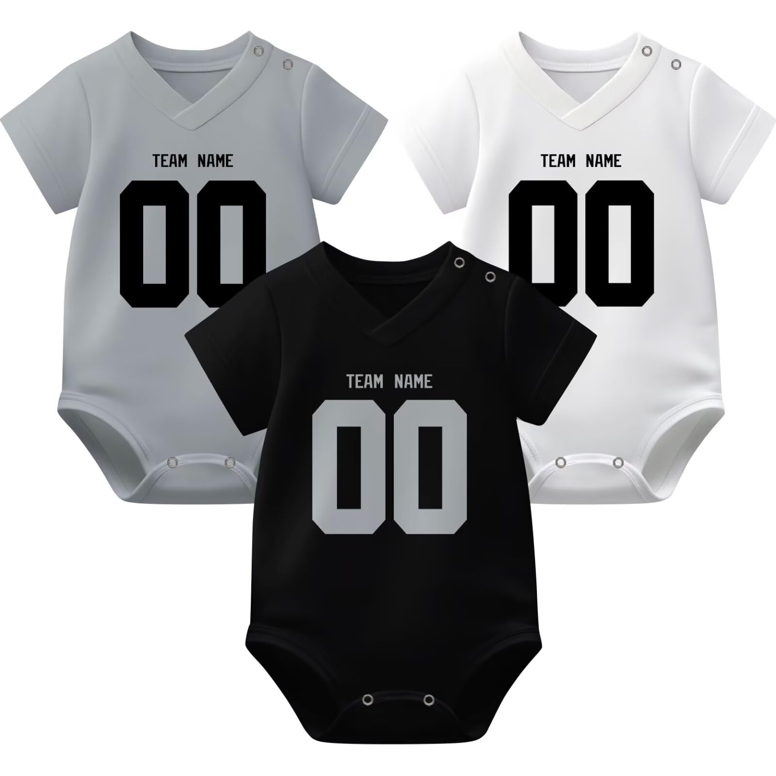 KREDE Baby Clothes Unisex Bodysuit Jersey Style Custom Name Number for Baby Boys