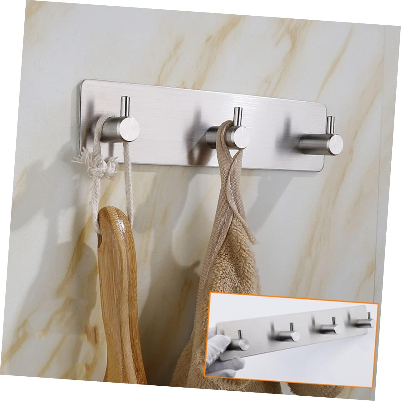 Self Adhesive wall Hooks, Self Hook Towel Holder Over The Door Wall Mounted Easy Install