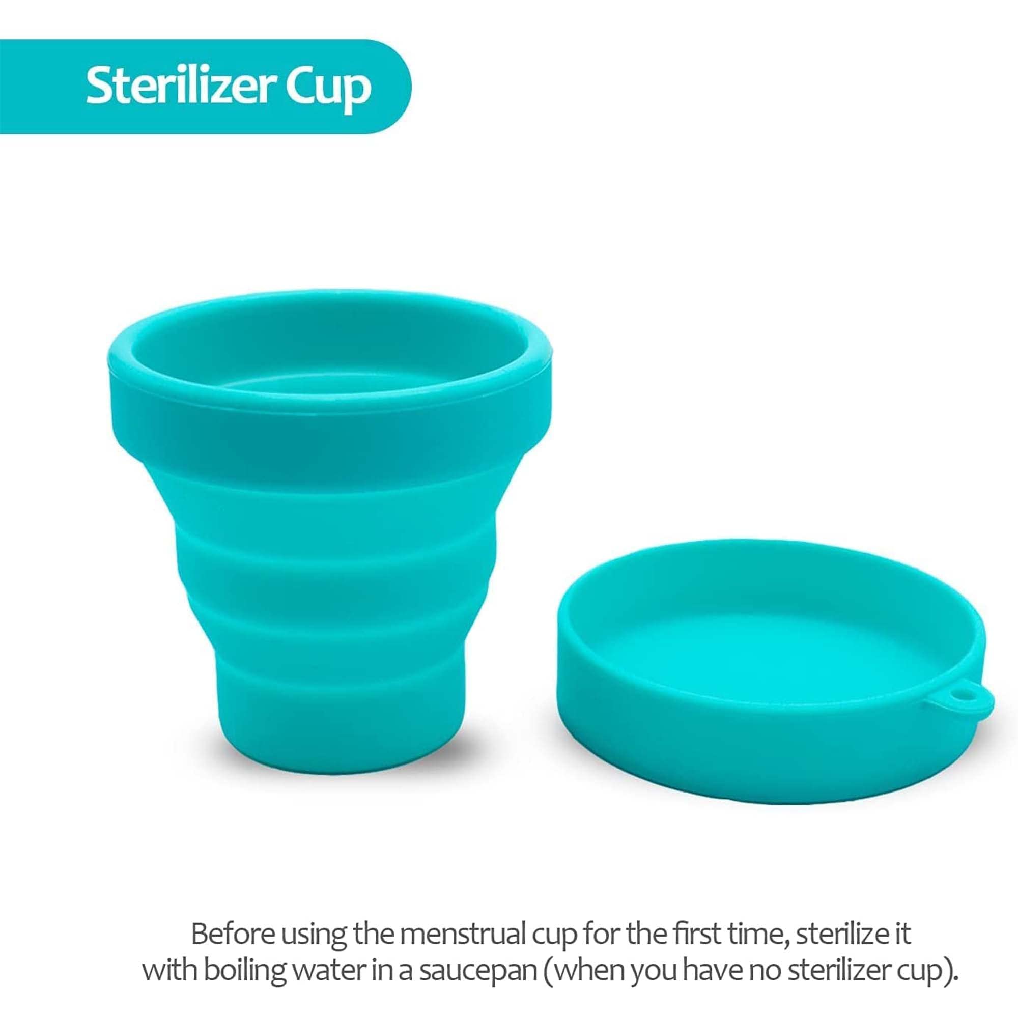Edicare, Menstruationstasse, Menstrual Cup, Enthält zwei Tassen, 1 Sterilisator und 1 Tragetasche, Medizinisches Silikon, Weich, 100% Sicher (Original Edition, L)
