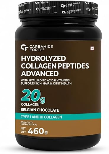Carbamide Forte Hydrolyzed Collagen Peptides Supplements | Collagen Powder for Women & Men with 20g Peptides + 18g Protein...
