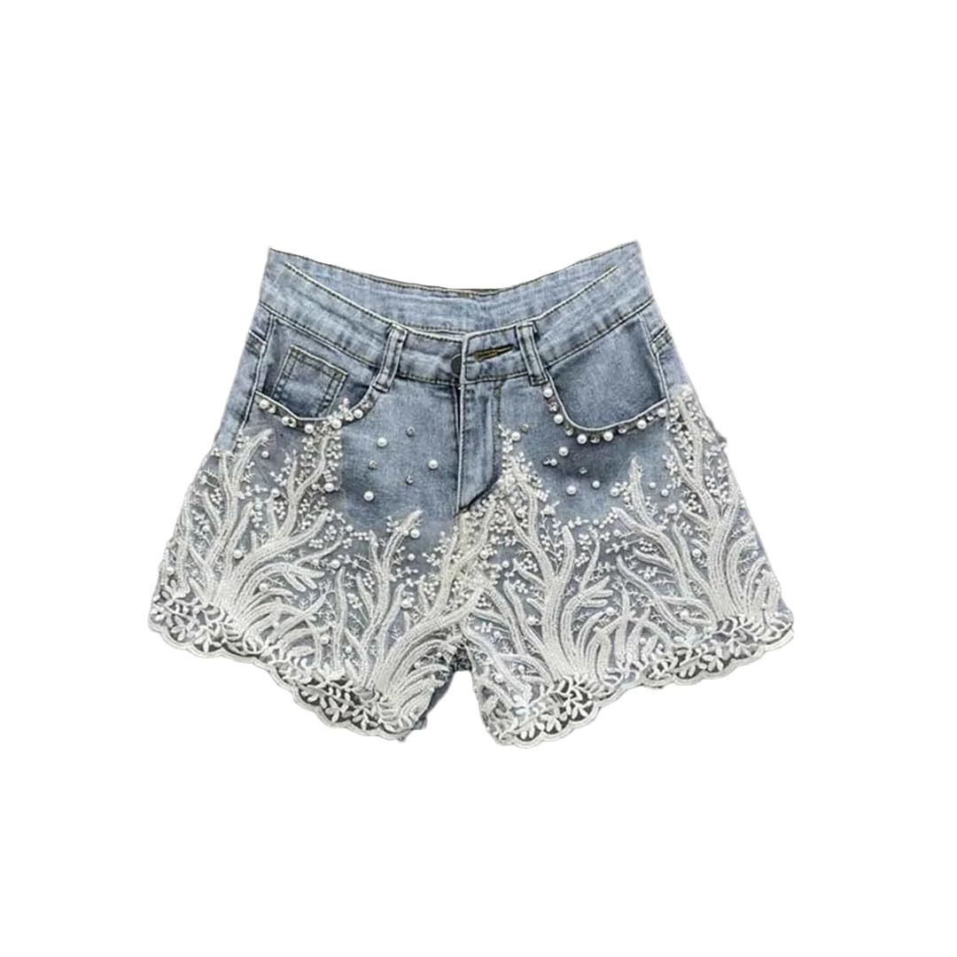 Short en jean taille haute XL confortable et très extensible