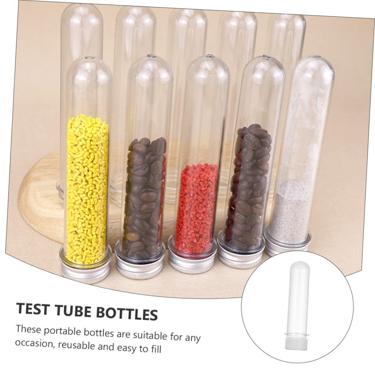 MUCKLILY 12Pcs Test Tube Bottles for Storage for Bath Salts Candy Jars and Data Cables Versatile Containers for Home and Lab Use