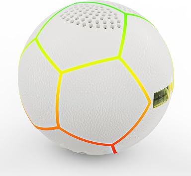 Glow in The Dark Soccer Ball Bluetooth Speaker | Light Up Ball, 6 RGB Lighting Modes, Mini Portable Wireless, Home Office Desk Decor