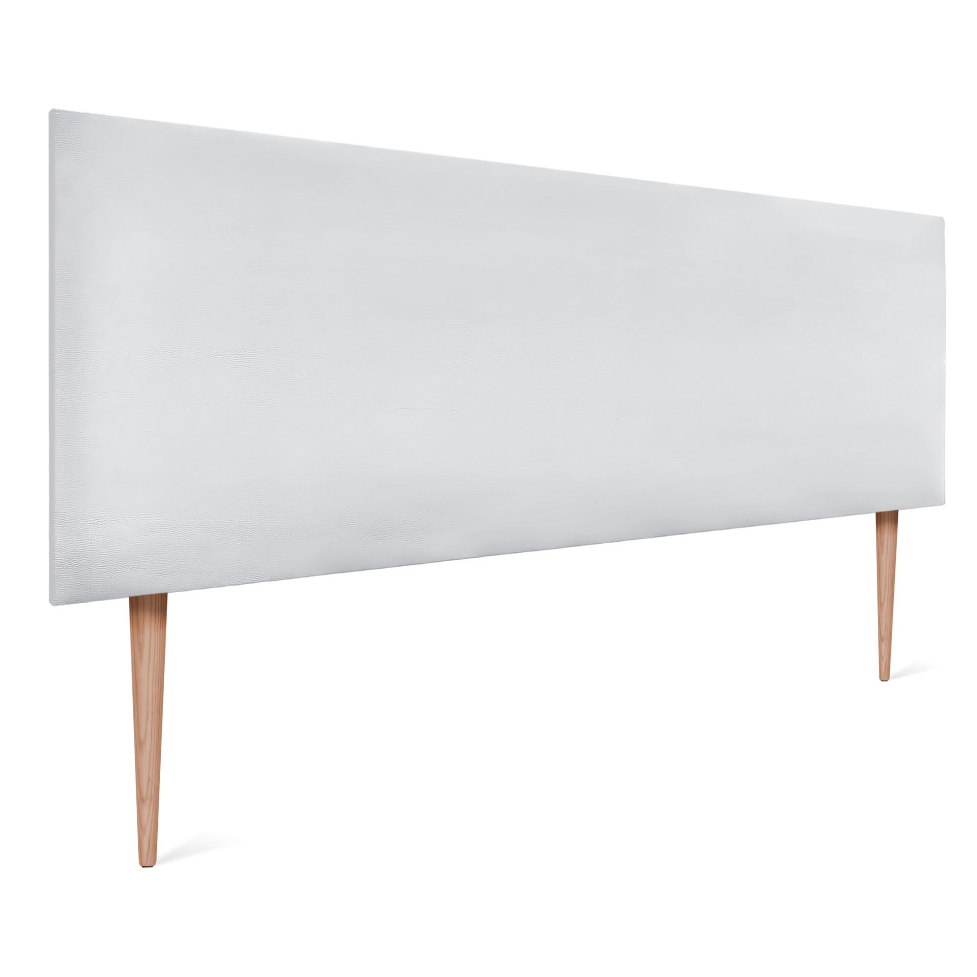 DHOME Cabecero de Polipiel o Tela AQUALINE Liso y con Patas Cabeceros Cabezal tapizado Cama (Polipiel Blanco, 150cm con Patas (Camas 150/160))