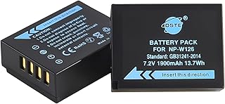 DSTE 2PCS NP-W126 NP-W126S (1900mAh/7.2V) Battery Compatible with Fuji X-A1, XA1, X-E1, XE1, X-M1, XM1, X-Pro1, XPro1, X-T3