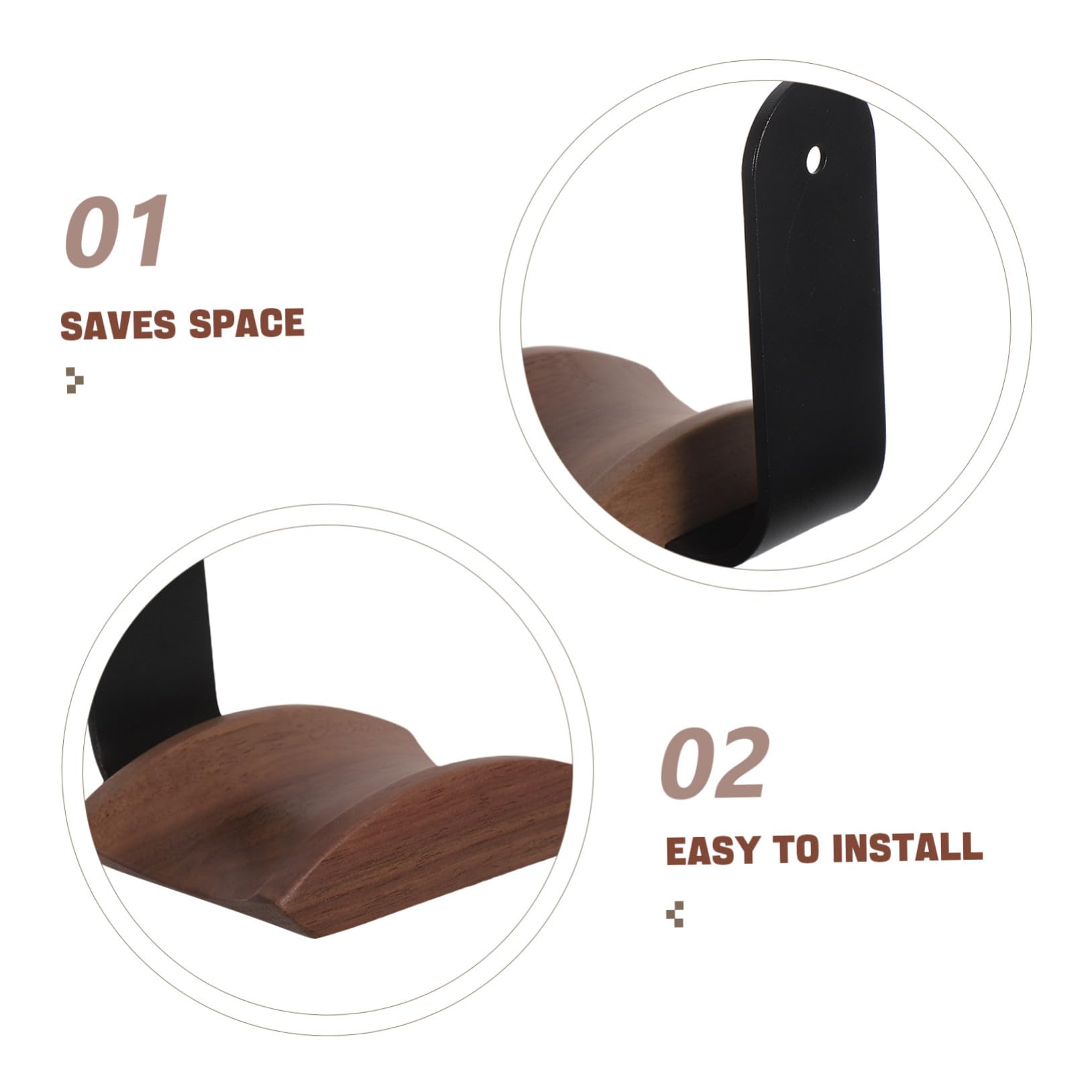 Holz Headphone Wall Mount Wandhalterung Kopfhörerhalter für Gaming Büro Platzsparender Headset Hanger Organizer für Übersichtliche Schreibtischräume