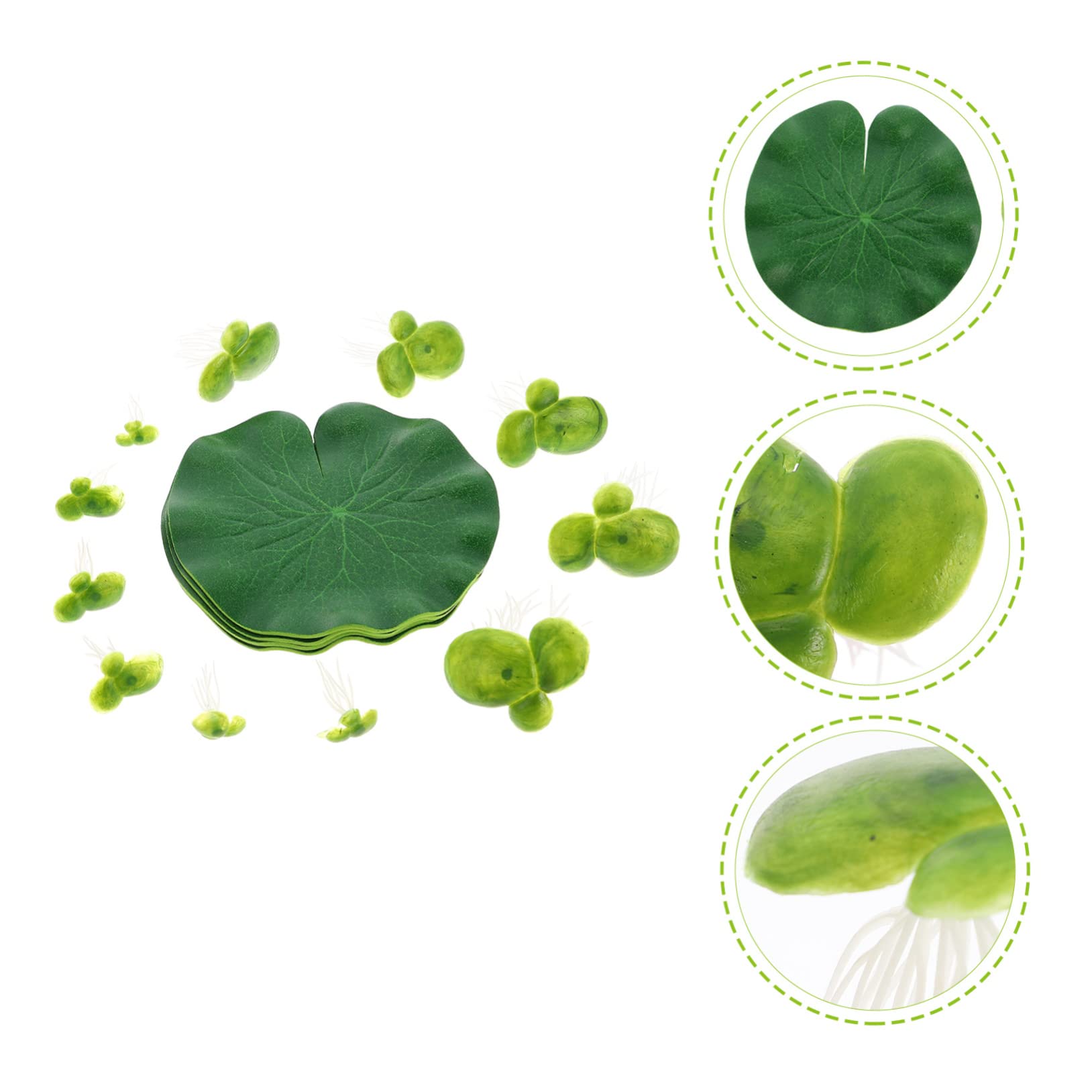 Yardwe 2juegos Artificial De Flotación De Lenteja De Agua para Decoración Natural para Peceras y Acuáticos De Lenteja De