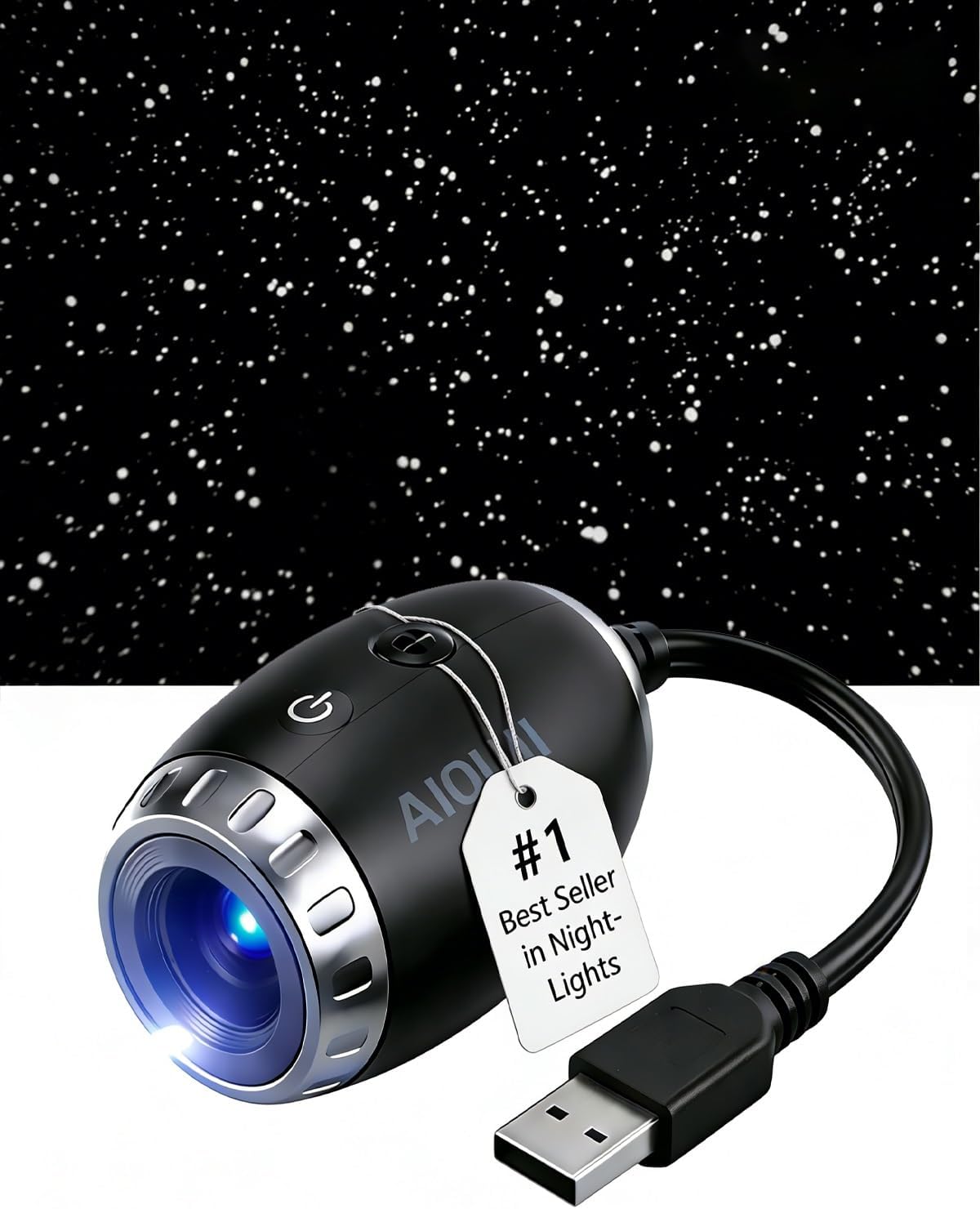 2-in-1 Galaxy Projector Night Light, USB Stars Space Starry Sky Projector Lamp LED Starlights Projection Portable Adjustable for Bedroom Adults Car Roof Interior Ceiling