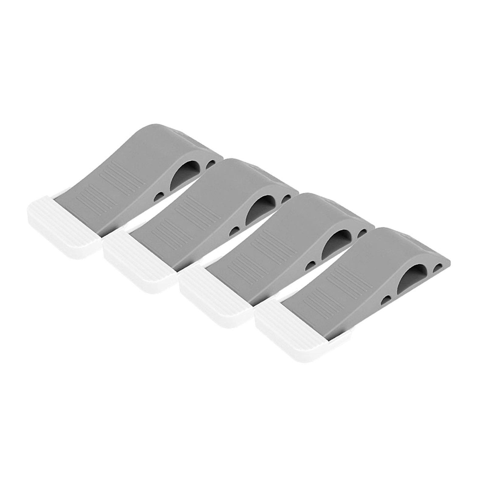 Door Stoppers for Floor with Holder Pack of 4 Rubber Security Wedge for Bottom of Door Soft Elastic Door Wedge Stopper for Home School
