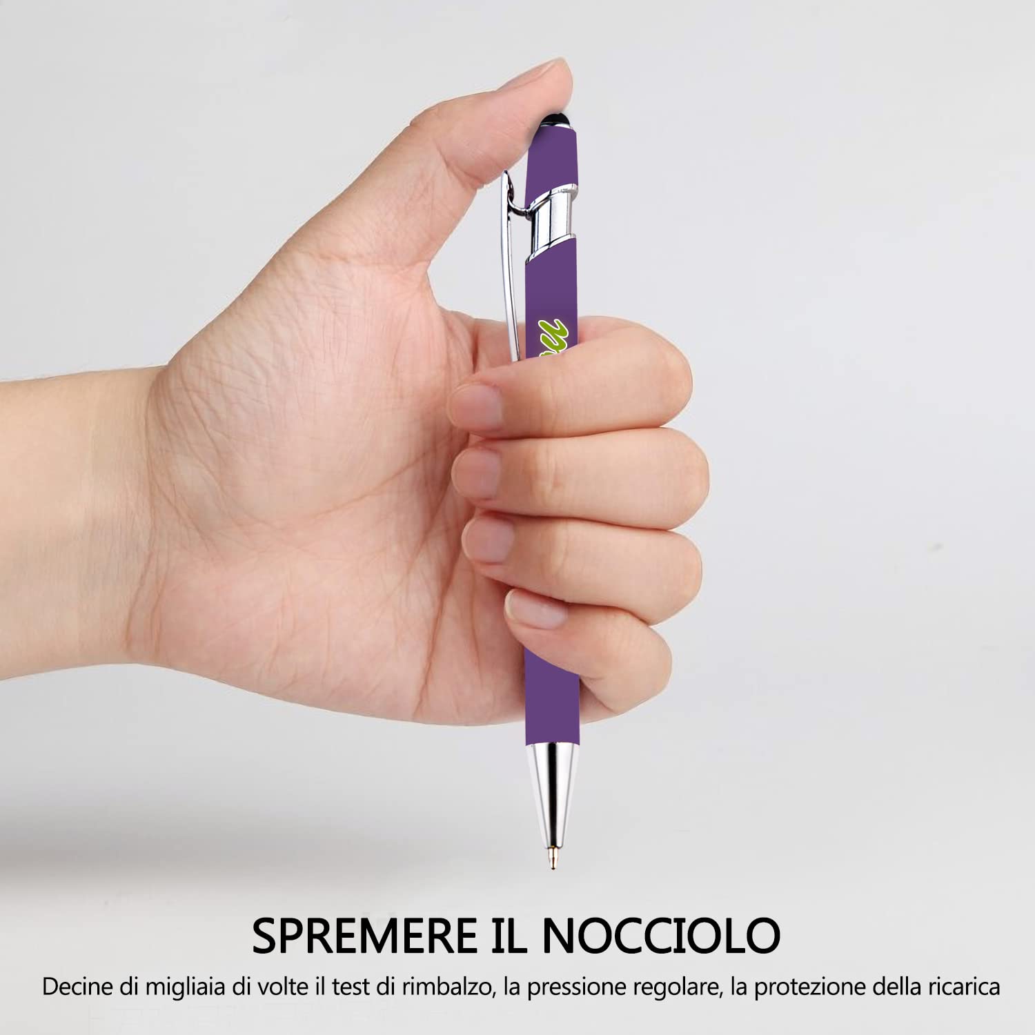 Penna a sfera con inchiostro nero personalizzata, penne a sfera personalizzate con pubblicità aziendale, numero di telefono, penna capacitiva per tocchi, inchiostro nero Penna, 96 Pezzi