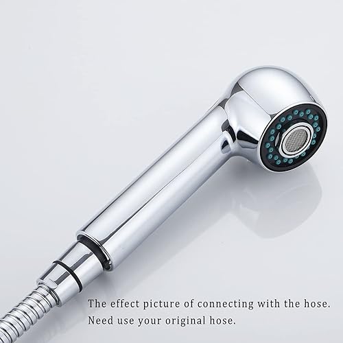 Miniatura 9 de Reemplazo de cabezal de grifo extraíble para fregadero de cocina, 2 funciones, cabezal rociador extraíble cromado, (chapado)