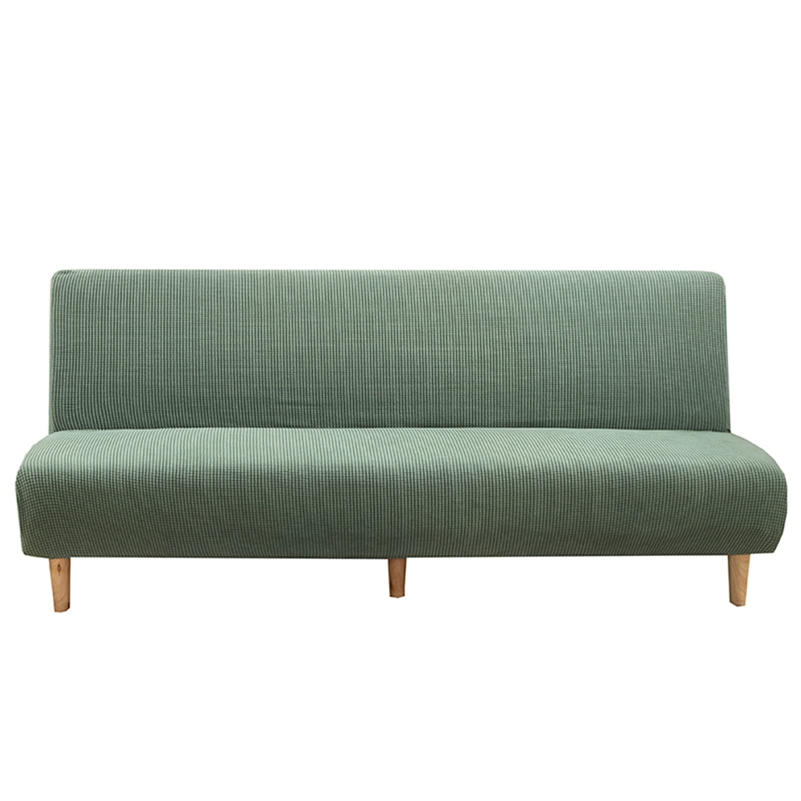 Housse de canapé sans accoudoirs extensible vert foncé pour salon moderne