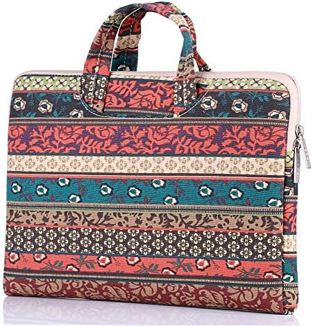 Laptop Shoulder Briefcase Bag,HBBEL Bohemian Mistic Forest Style Canvas Fabric Briefcase Carry Case for 13-13.3 Inch Laptop/MacBook Pro(Air)/Notebook Computer
