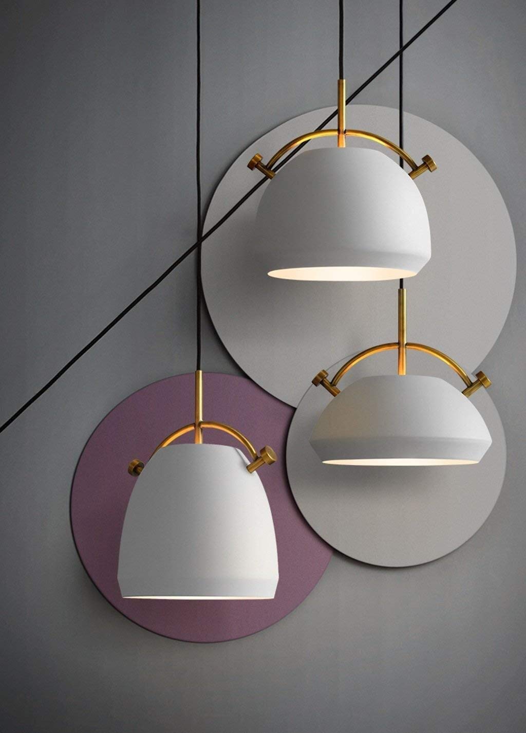 Lustre industriel blanc style rétro américain pour chambre et studio