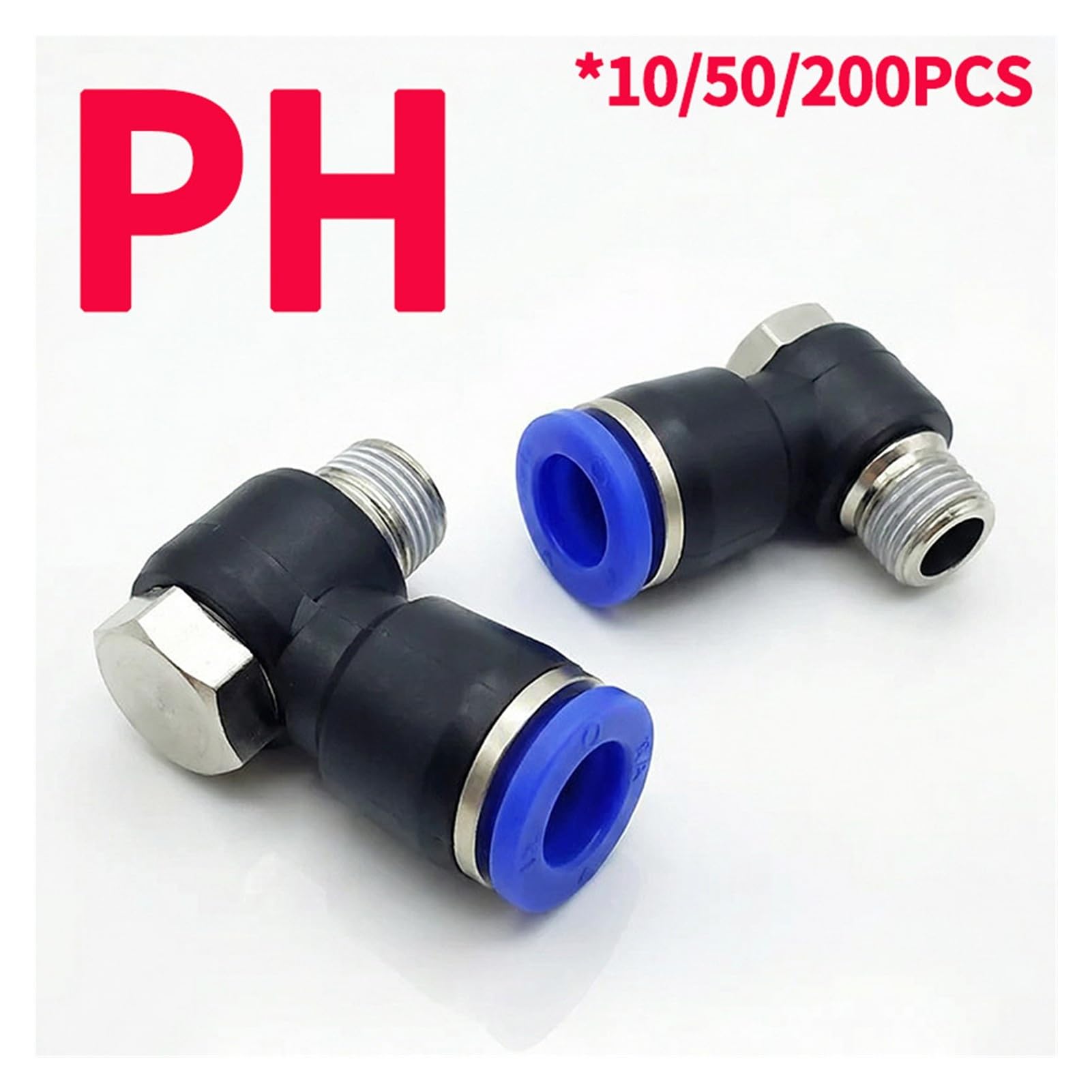 Connettore Pneumatico Dritto, Raccordo Tubo Aria Esagono Esterno | Dimensioni 1/8-1/2" con filettatura BSPT for connessioni compressore.(PH10-04,10 pcs)