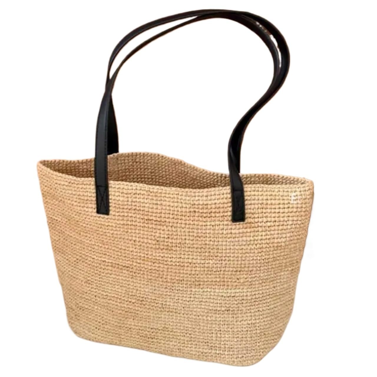 Bolso de Playa Trenzado Bolso tejido de hierba for mujer, bolso playa gran capacidad for vacaciones verano, hombro