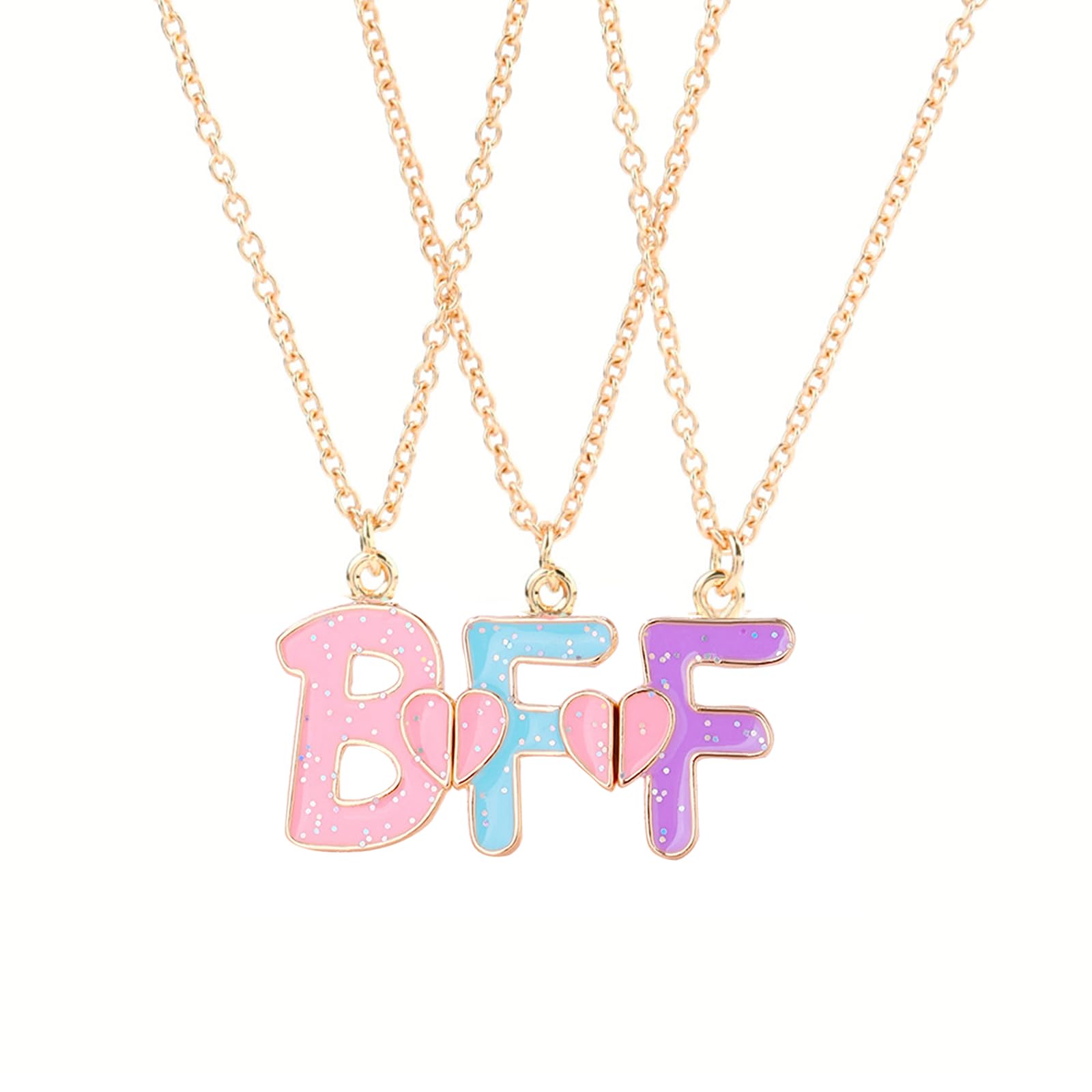 BLPRKOT Freundschaftsketten Set - 3 Sonne Anhänger Für BFFs