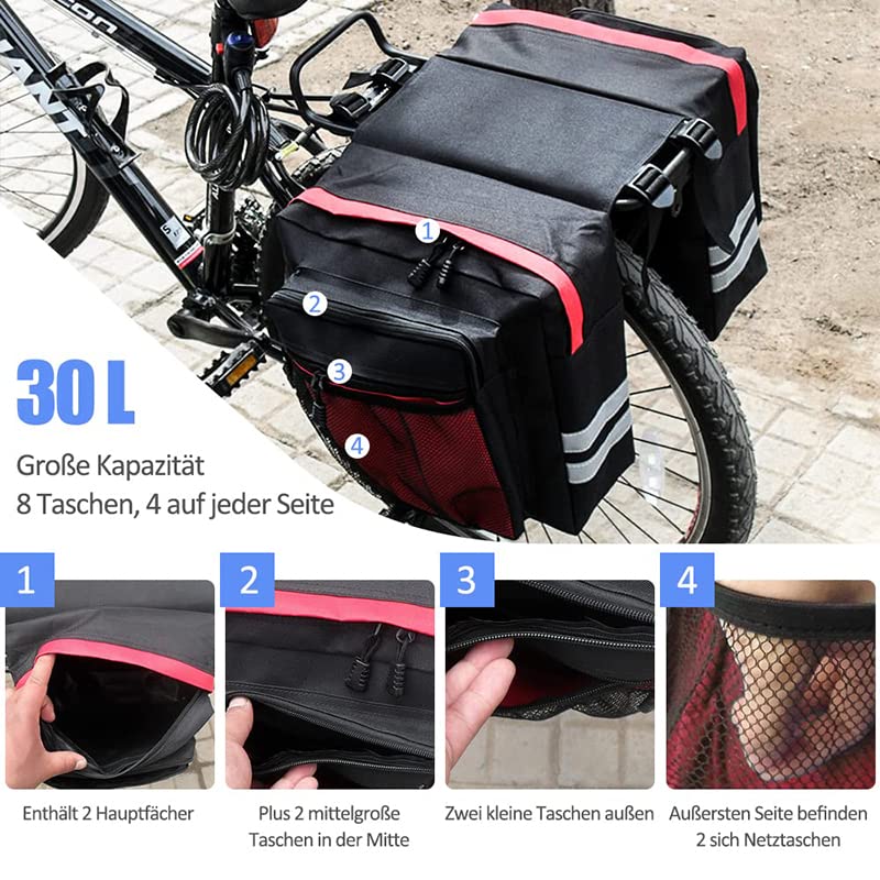 パニアバッグ   大容量　ブラック　自転車　サイドバッグ   黒　7ℓ  ③ パニアバッグ 大容量 ブラック 自転車 サイドバッグ 黒 7ℓ ③