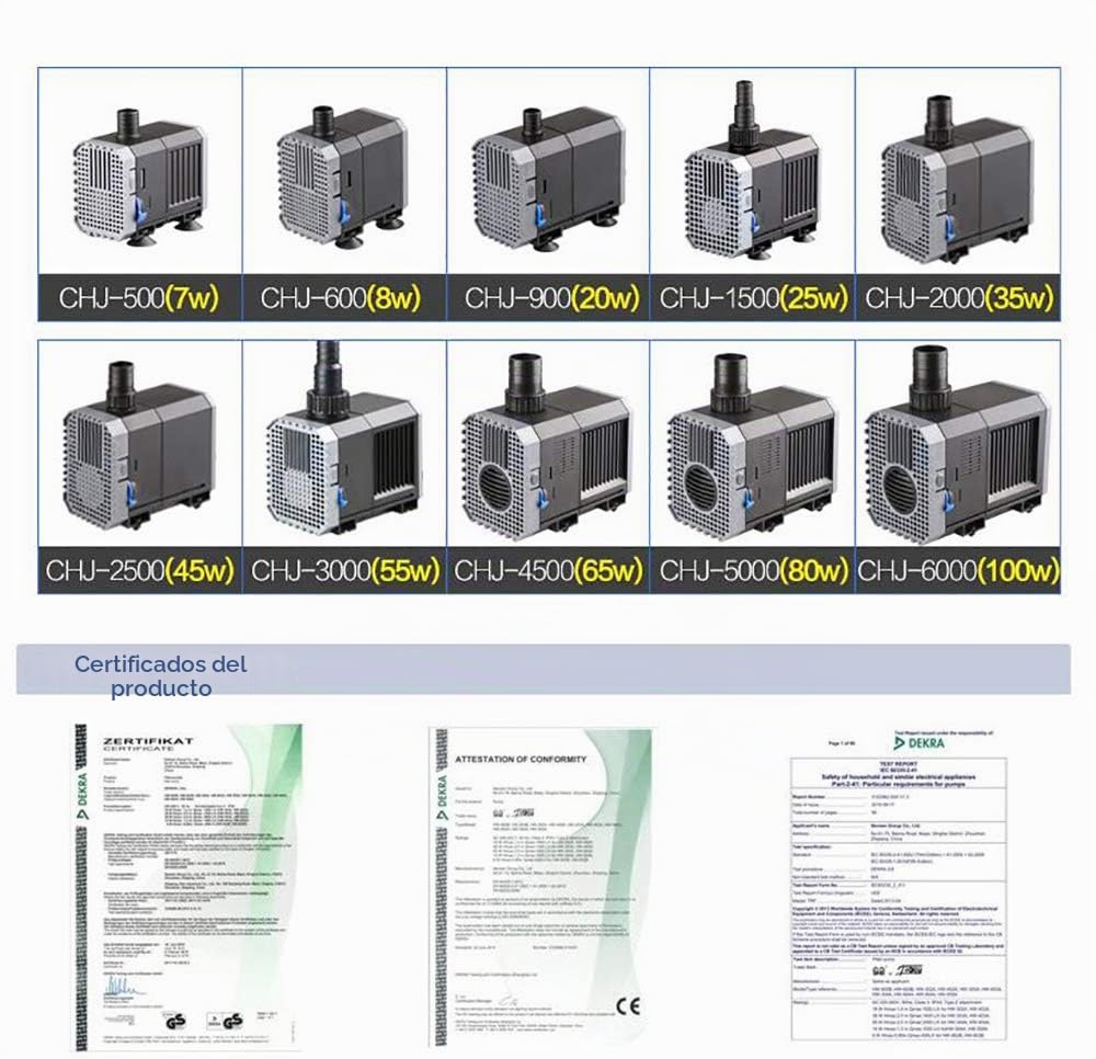 Bomba Sumergible para Pecera o Acuario,SUNSUN CHJ-2000 35W 2000L/h, Submersible Pump Fish Tank de Agua Sumergible, Acuario, Water Strider AC220-240V Acuario Fuentes Estanque Sistemas Hidropónicos