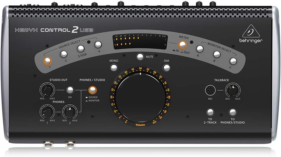 Behringer XENYX CONTROL2USB High-End Studio Control and Communication Center with VCA Control and USB Audio Interface, Compatible with PC and Mac