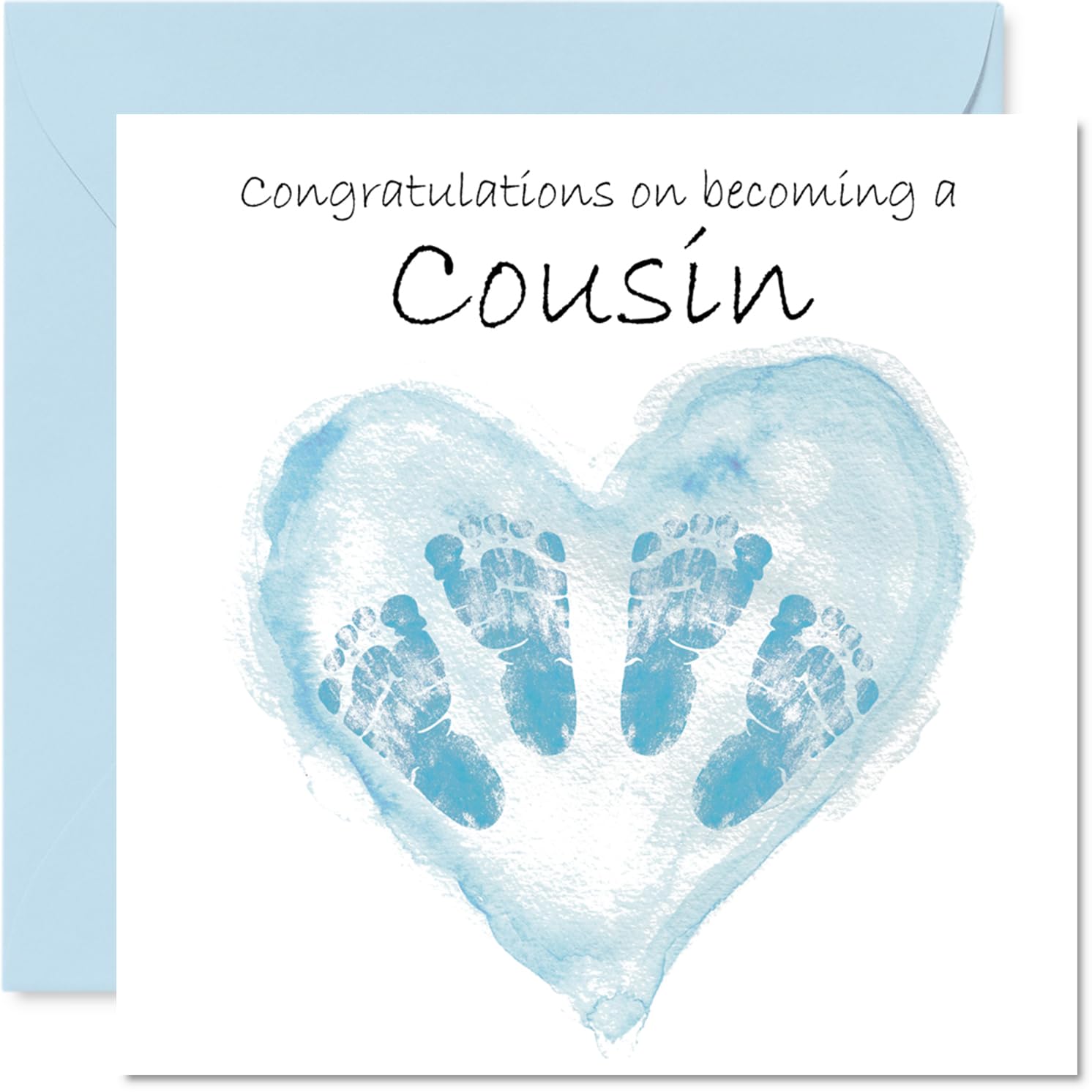 New Baby Boy Card for Cousin - Twins Congrats Becoming - Well Done Congratulations Card for New Cousin, 145mm Welcome To The World Greeting Cards