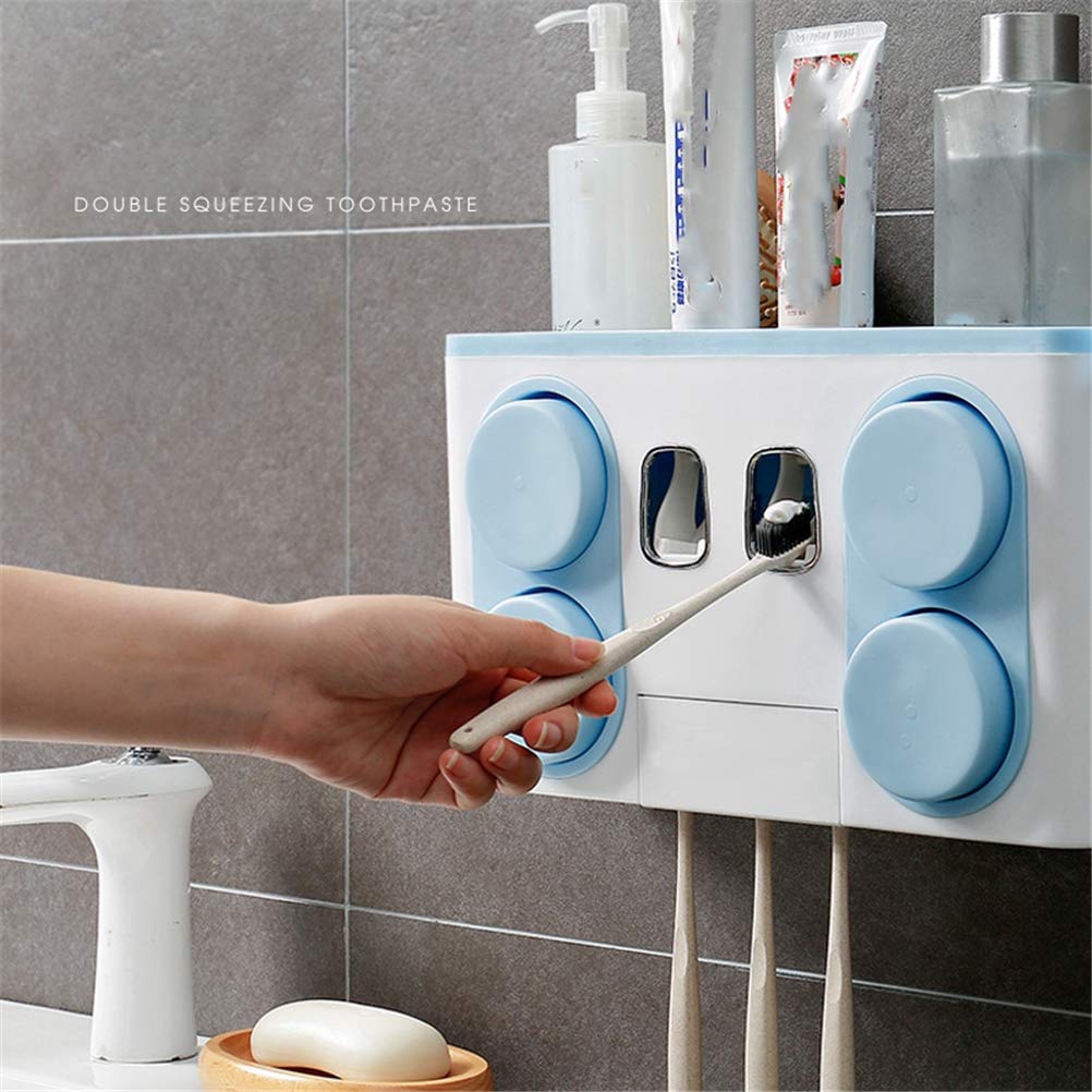 Dispensador de Pasta de Dientes de Un Toque, Dispensador de Pasta de Manos Libres, Dispensador de Pasta de Dientes Portátil Multifunción, Accesorios de Baño, Portacepillos Eléctrico,c