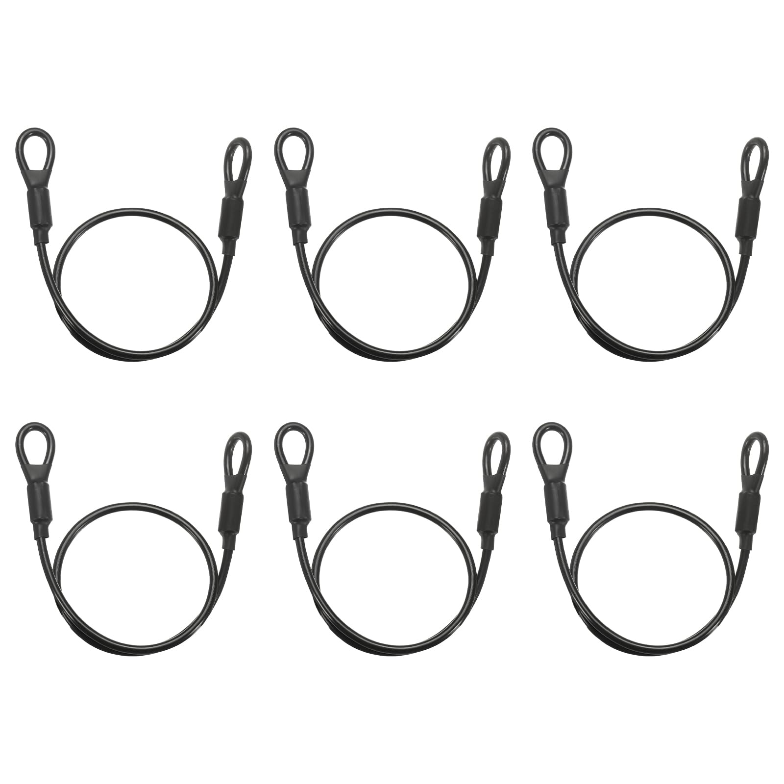 PATIKIL Security Cable Lock (5mm x 50cm, 1.6ft, Black)(6Pcs)