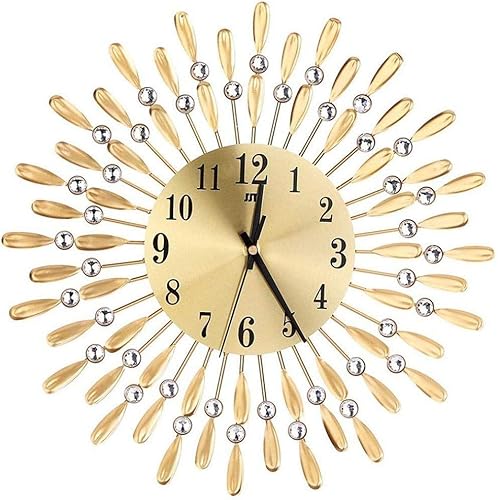 15 pulgadas 3D reloj de pared brillante Rhinestone Sun Style (oro)