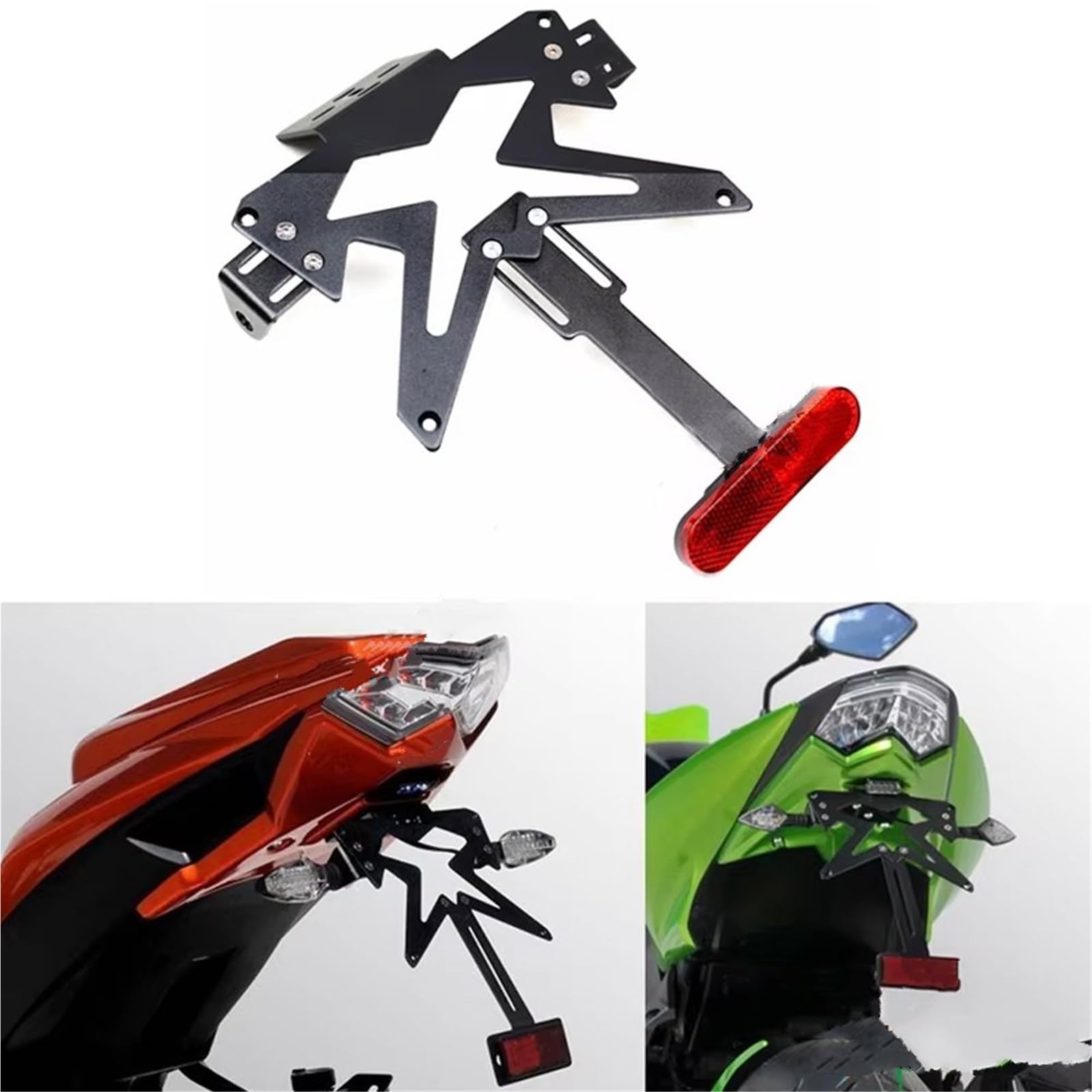 Uchwyt tablicy rejestracyjnej Uchwyt tablicy rejestracyjnej motocykla pasujący do Suzuki, Kawasaki Ninja Z750, Z800, Z900, ER6N, ER6F Ramki tablic rejestracyjnych