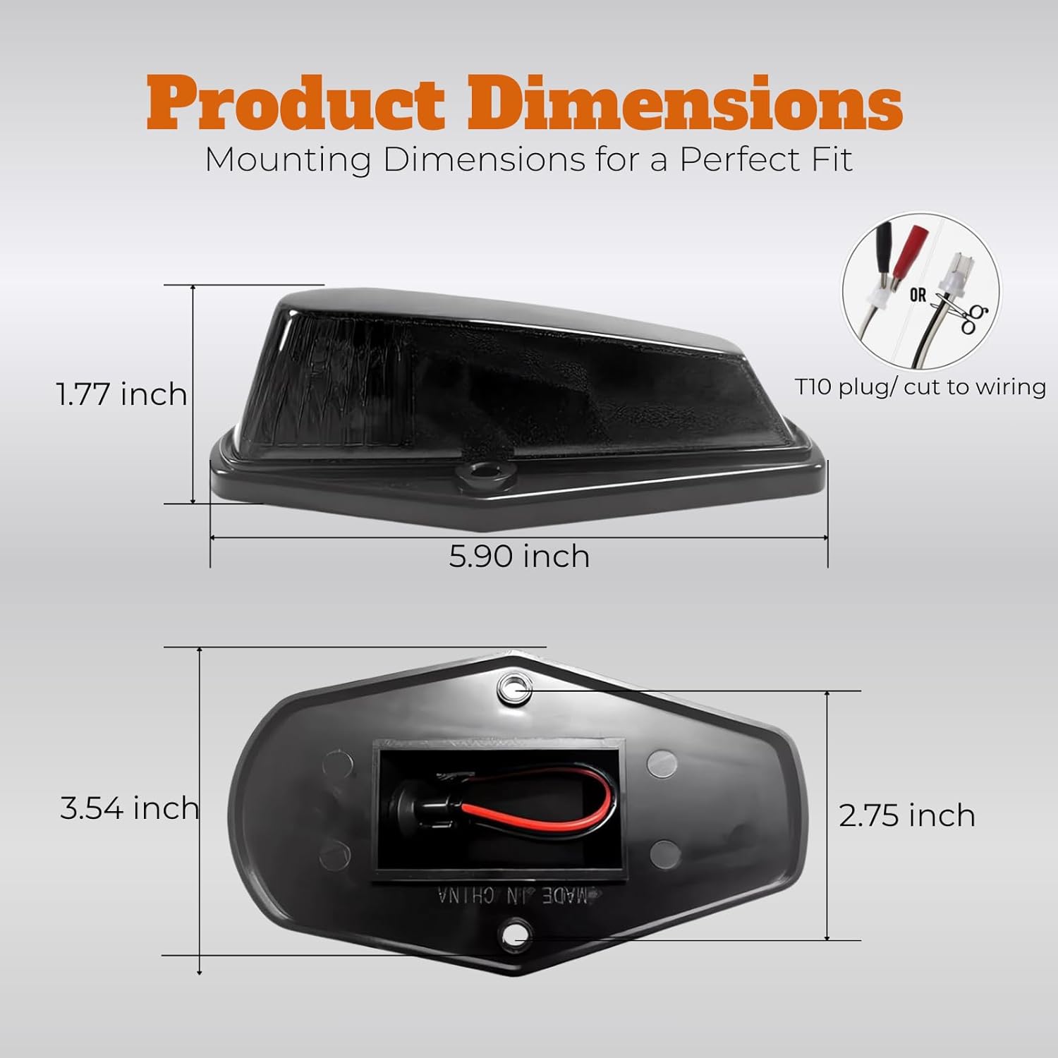 5pcs Cab Marker Roof Running Light Black Cover Lens With Amber 16 LEDs Compatible with 1973-1997 Ford F-150 F-250 F-350 F Series Pickup Super Duty Trucks