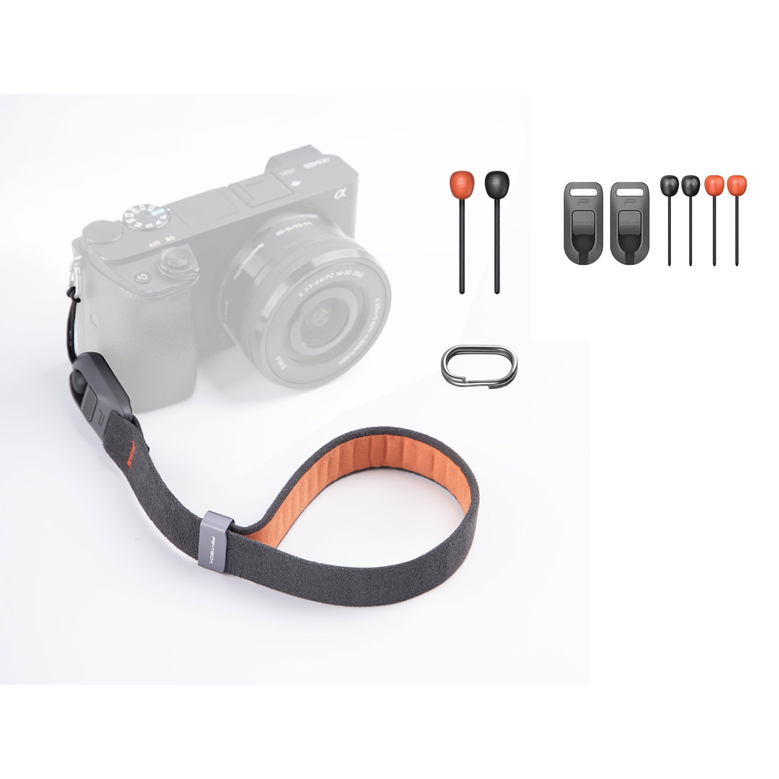 PGYTECH Kamera-Handschlaufe Air und Schnellverbinder Slim Set, Verstellbarer Schnellverschluss-Kameragurt für Fujifilm x100vi Filmkamera/Vintage-Kameras/Spiegellose Kamera, Tiefes Grau