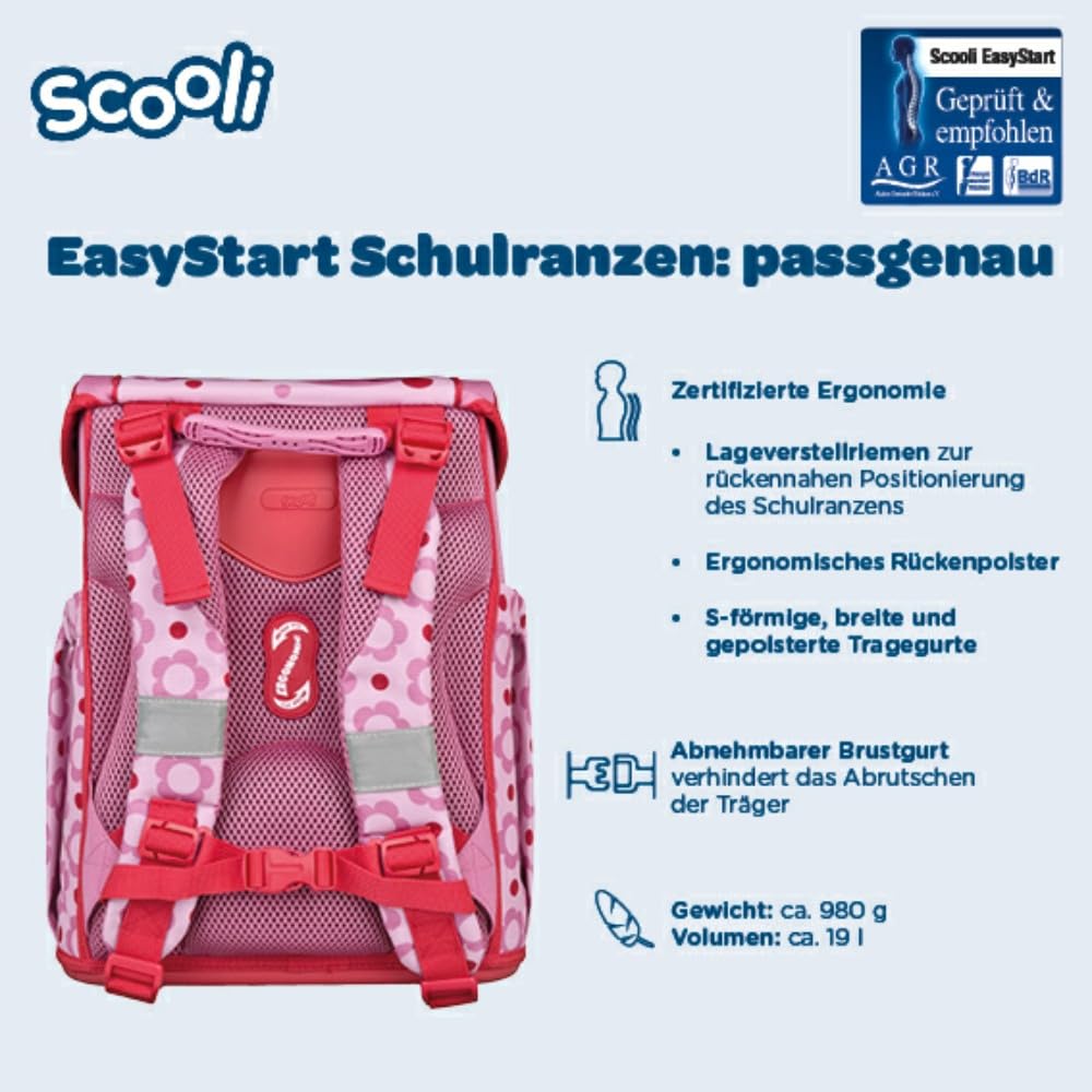 Scooli Schulranzen 1.Klasse Mädchen EasyStart Schulranzen-Set geeignet für Minnie Mouse-Fans (11tlg. mit Sporttasche, Brotdose, Trinkflasche, passend Stifteköcher, Platzdeckchen, Schultüte)