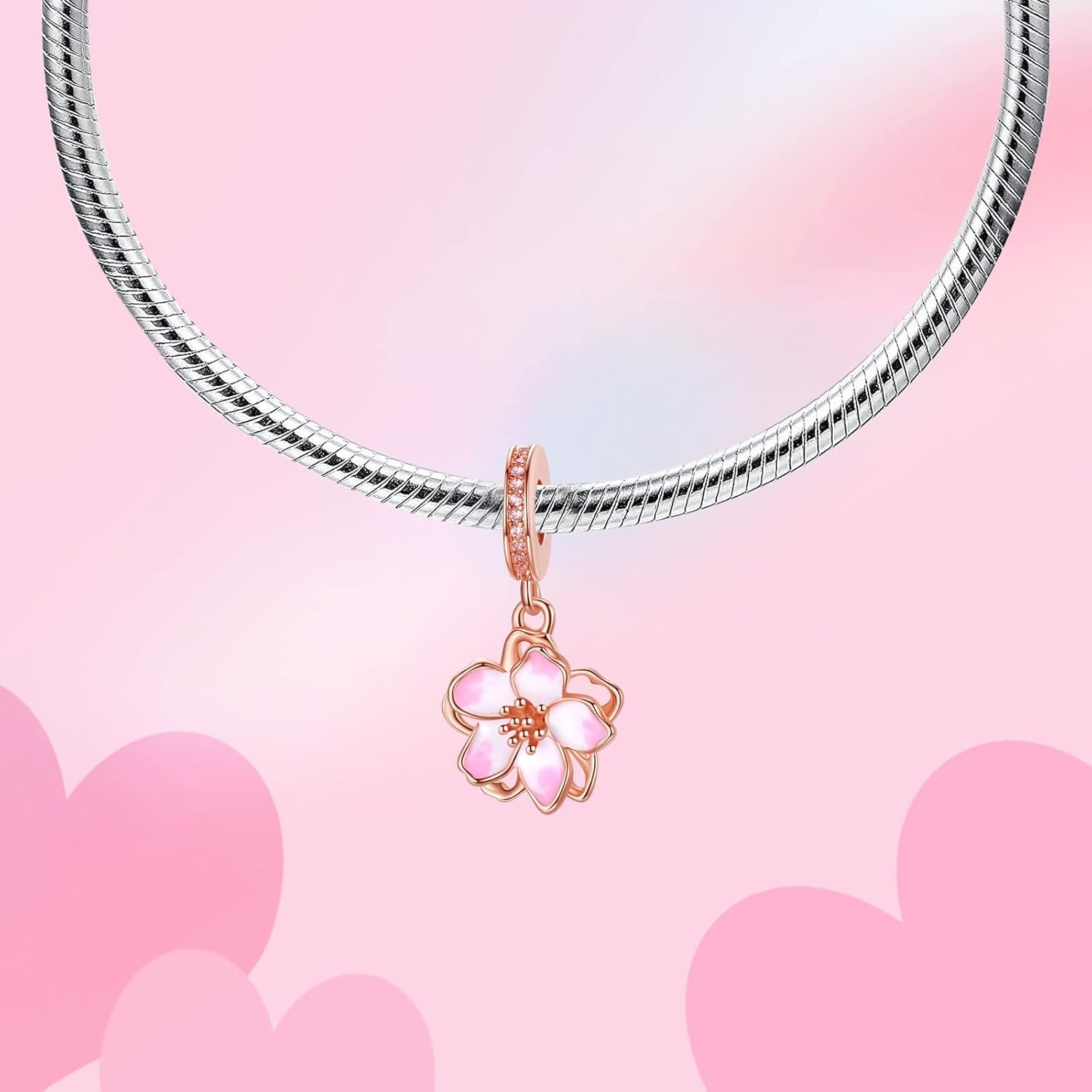 Birthday Fashion Love Heart Dangle Charm 925 Sterling Silver Charms fits Bracelets and Necklace Pendant Bead Charms Jewelry Present for Women Family Friends - Image 2