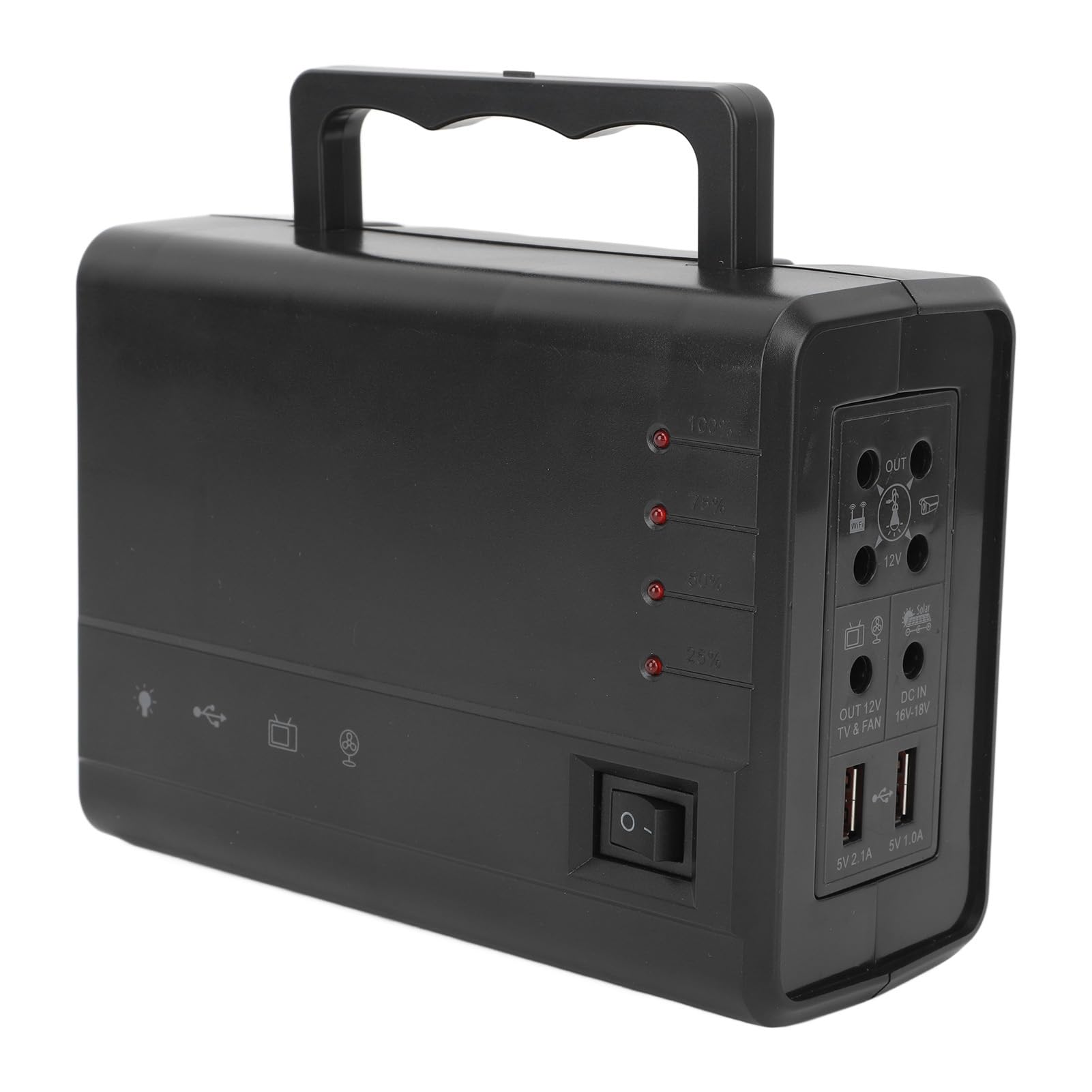 Fdit Estación de Energía Portátil de 5000mAh con 3 Métodos de Carga Protección contra Sobrecorriente Compacta para Viajes de Camping Uso Doméstico de Emergencia