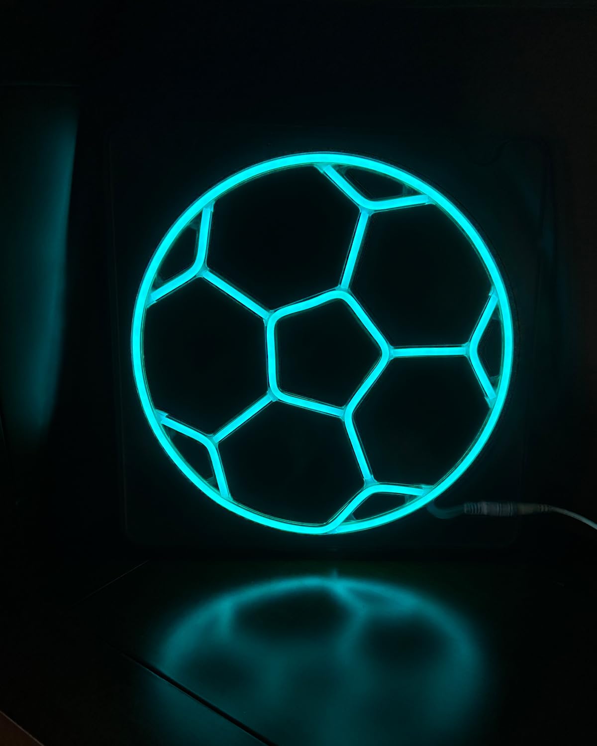Soccer Neon Sign Dimmable 12 * 12 Inch Soccer Wall Decor, Olympic Decorations,Sports Bar Sign, Dynamic Soccer Neon Lights Signs, Power Adapter Included