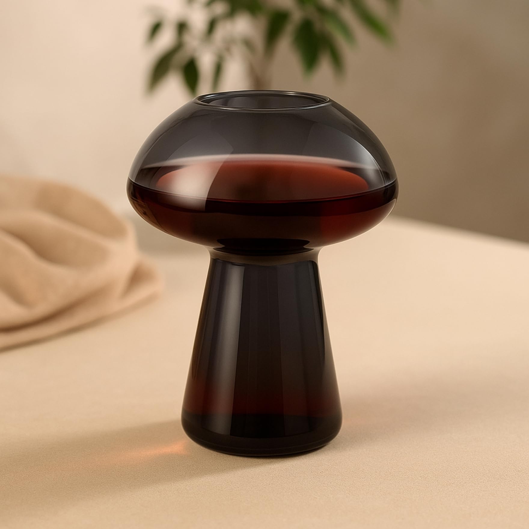 ecofynd Mushroom Shape Cocktail Glass, 400 ML Crystal Black Color Fancy Glassware, Drinking Designer Wine Drinks Cups for Party, Unique Stylish Quirky Glasses for Bar, Home, Cafe (Pack of 1)-image-33