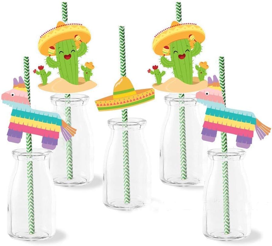 Fiesta Paper Straws - 36Ct Mexican Wedding Birthday Party Supplies Decorations